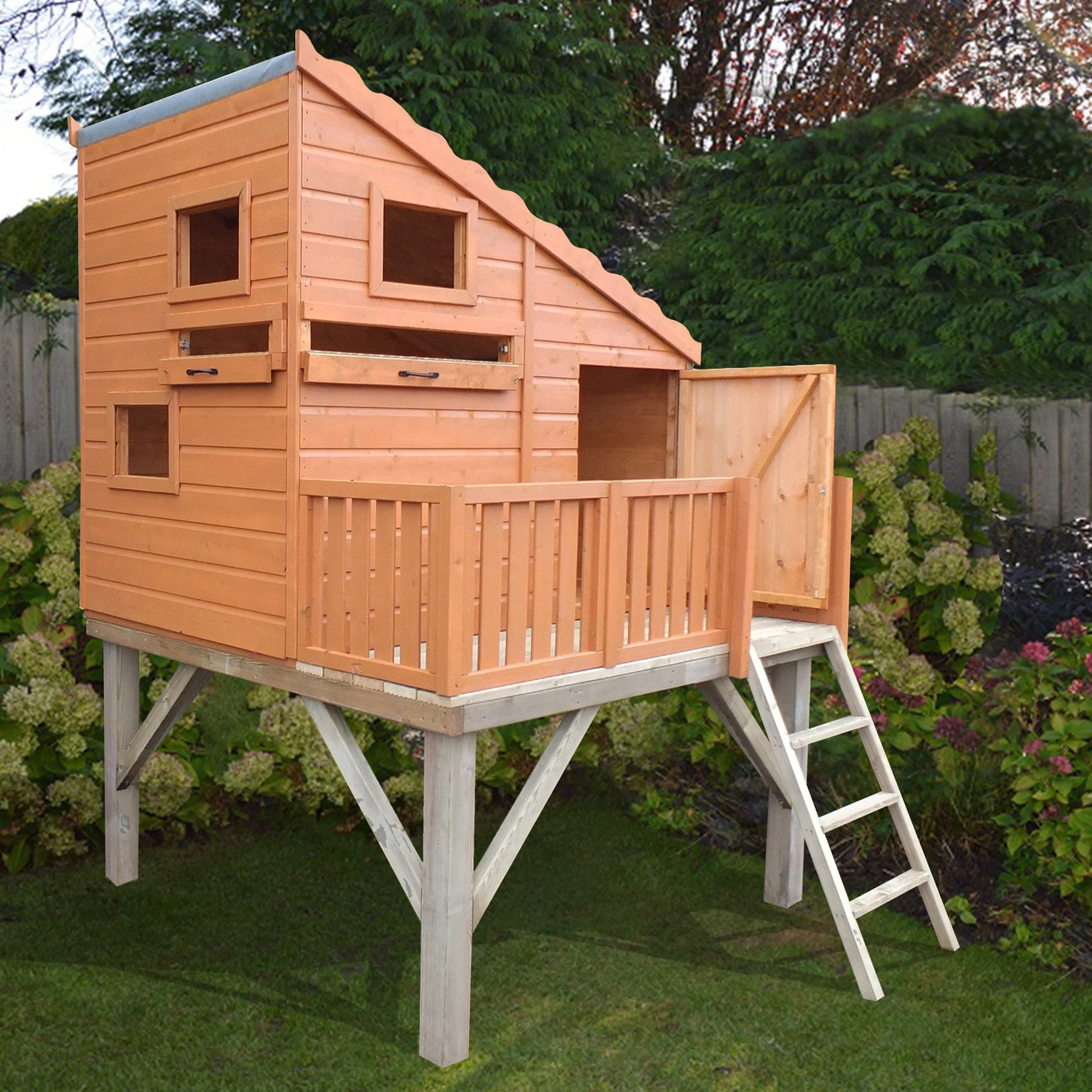 Command Post 3' 8" x 5' 10" Pent Children's Playhouse - Premium Dip Treated Shiplap - Image 2