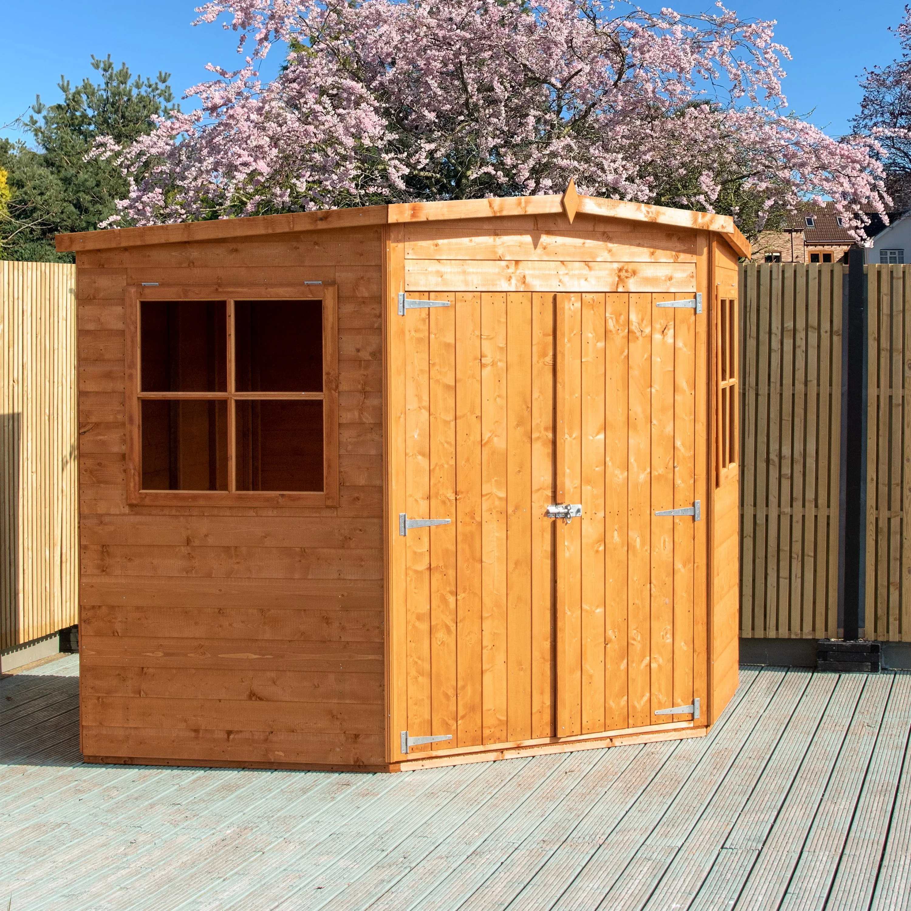Corner 6' 5" x 6' 8" Flat Shed - Premium Dip Treated Shiplap - Image 6