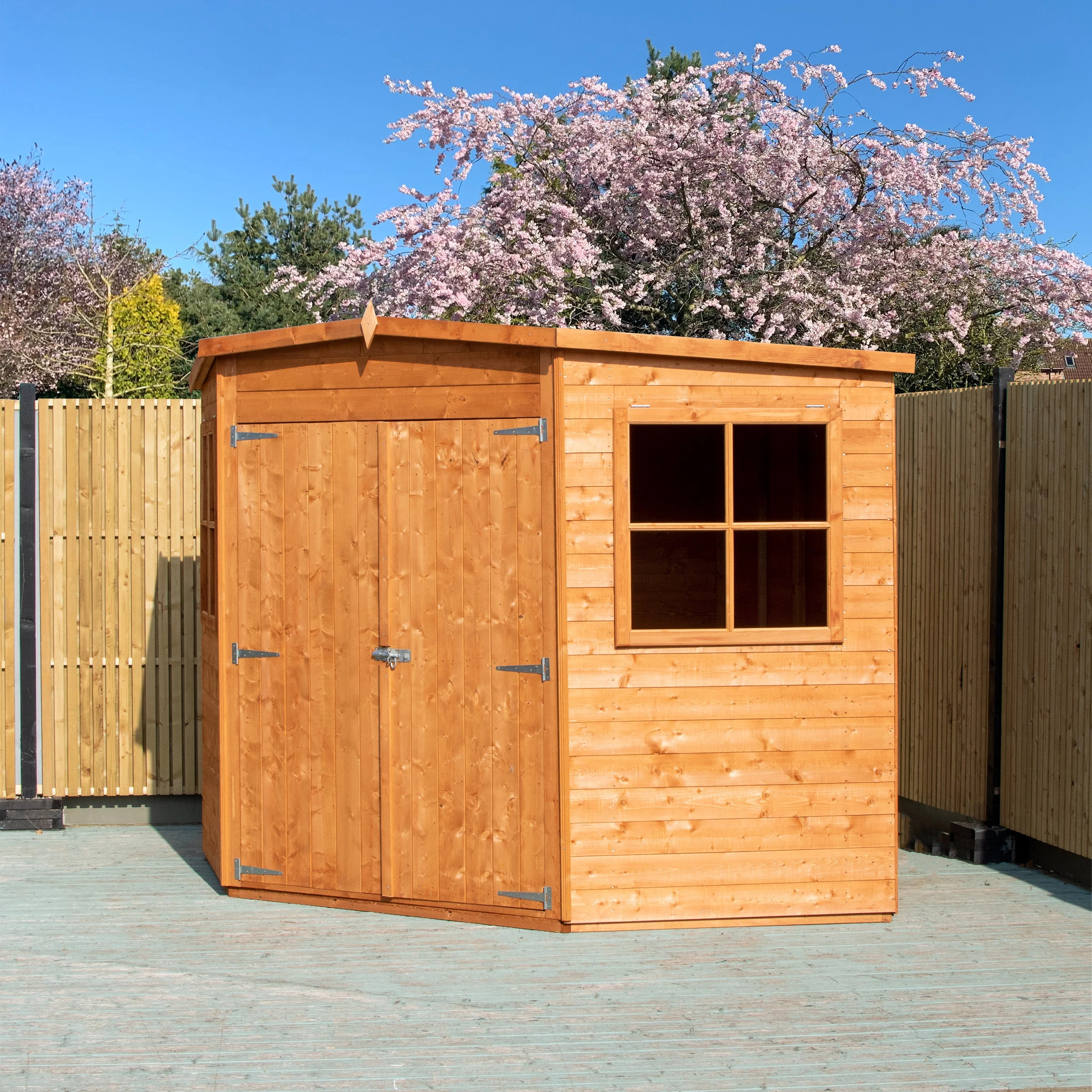 Corner 6' 5" x 6' 8" Flat Shed - Premium Dip Treated Shiplap - Image 9