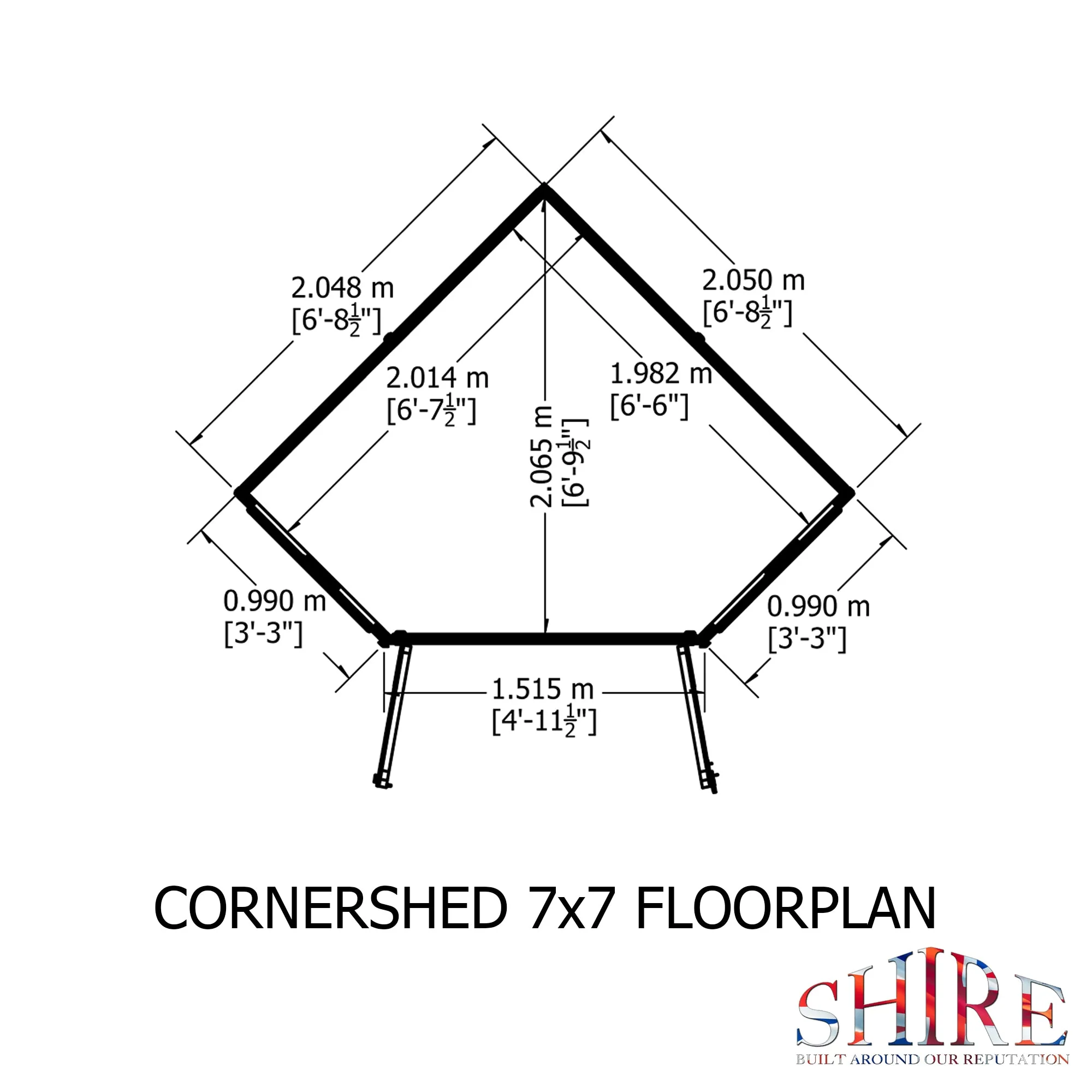 Corner 6' 5" x 6' 8" Flat Shed - Premium Pressure Treated Shiplap - Image 3