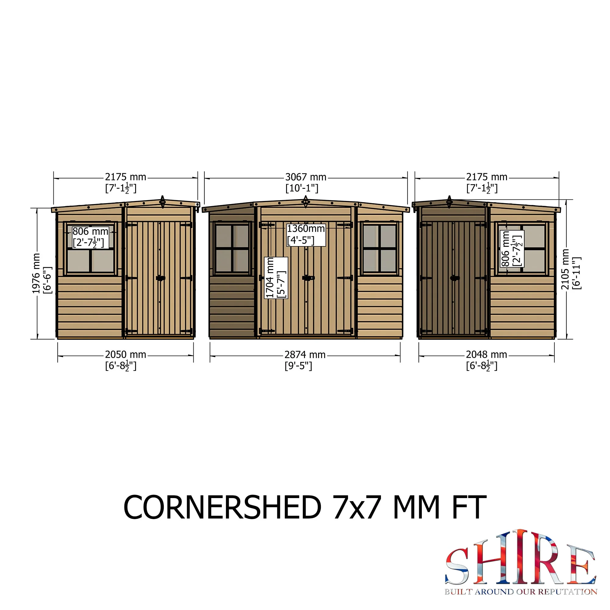 Corner 6' 5" x 6' 8" Flat Shed - Premium Pressure Treated Shiplap - Image 4