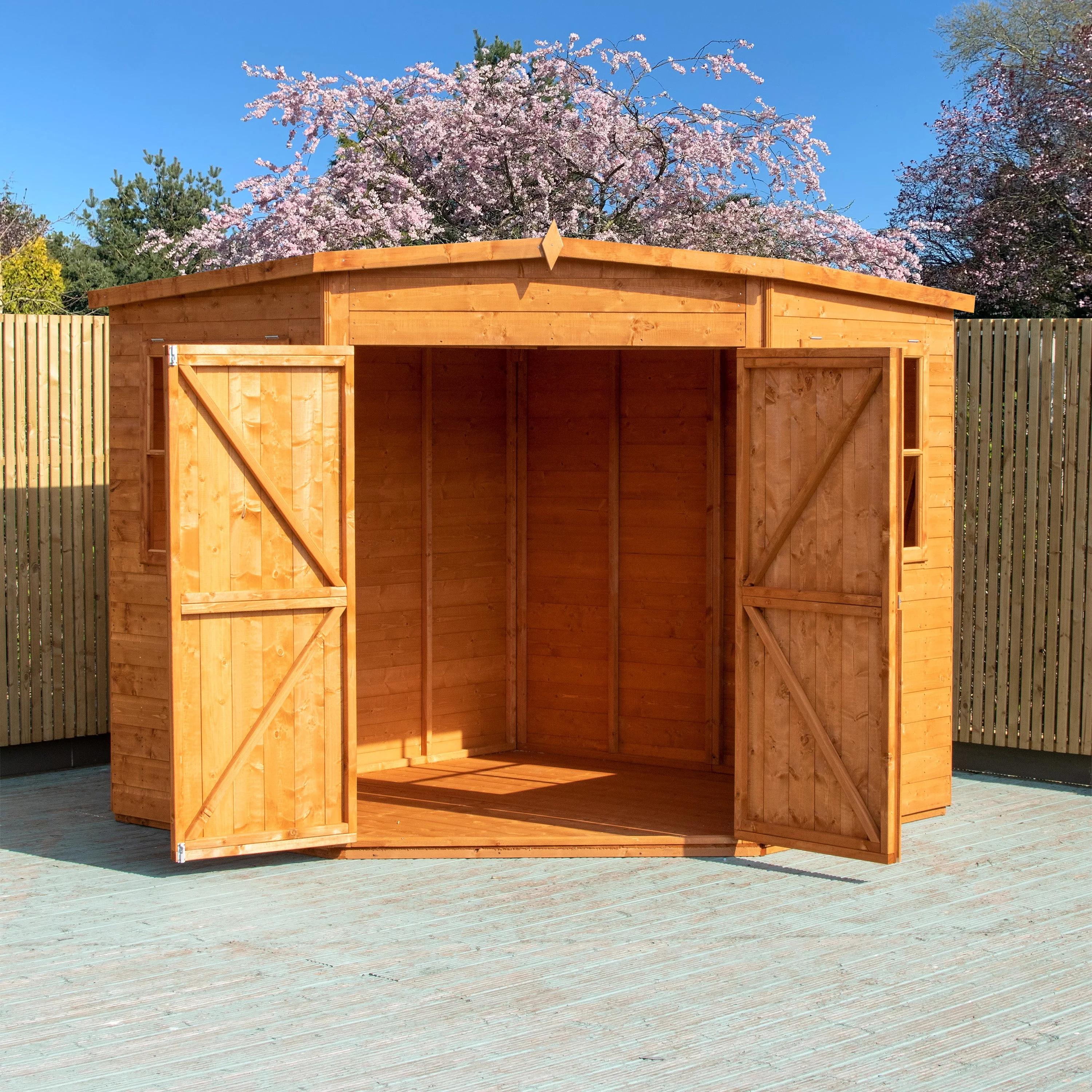 Corner 7' 1" x 7' 4" Flat Shed - Premium Dip Treated Shiplap - Image 8