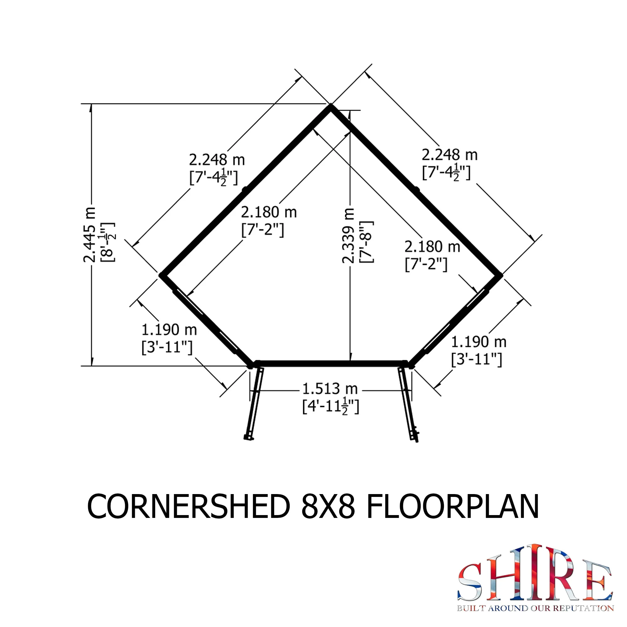 Corner 7' 1" x 7' 4" Flat Shed - Premium Pressure Treated Shiplap - Image 3