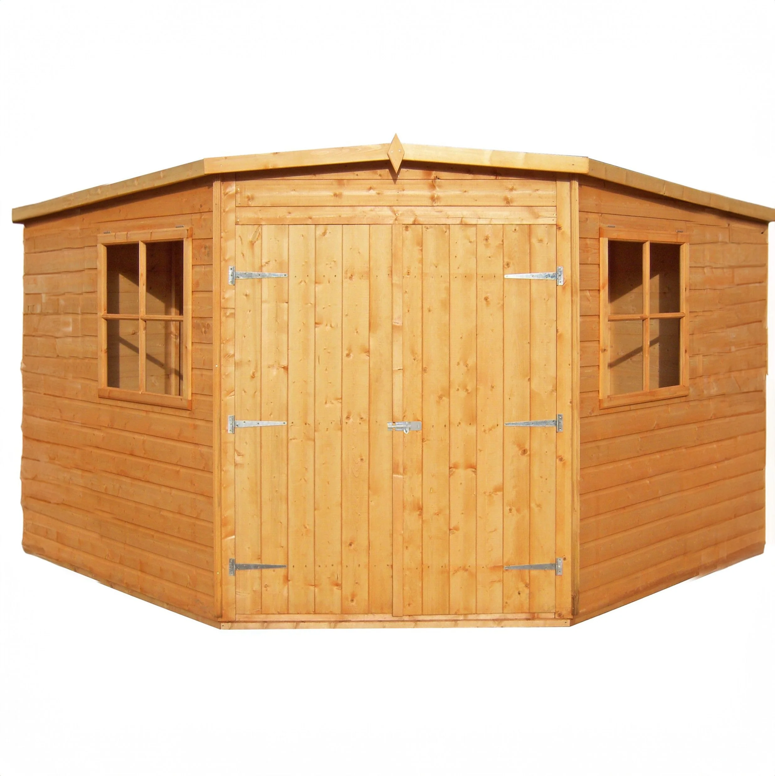 Corner 9' 6" x 9' 9" Apex Shed - Premium Dip Treated Shiplap - Image 2
