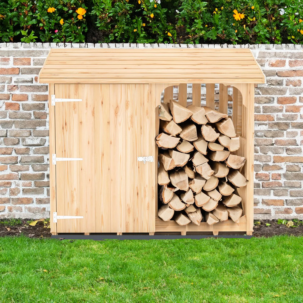 Shire Country 1' 10" x 4' 10" Pent Log Store - Classic 12mm Cladding Shiplap - Image 2