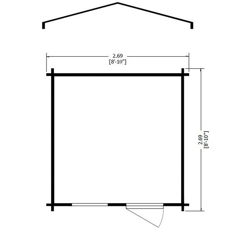 Crinan 8' x 8' 9" Apex Log Cabin - Budget 19mm Cladding Tongue & Groove - Image 10
