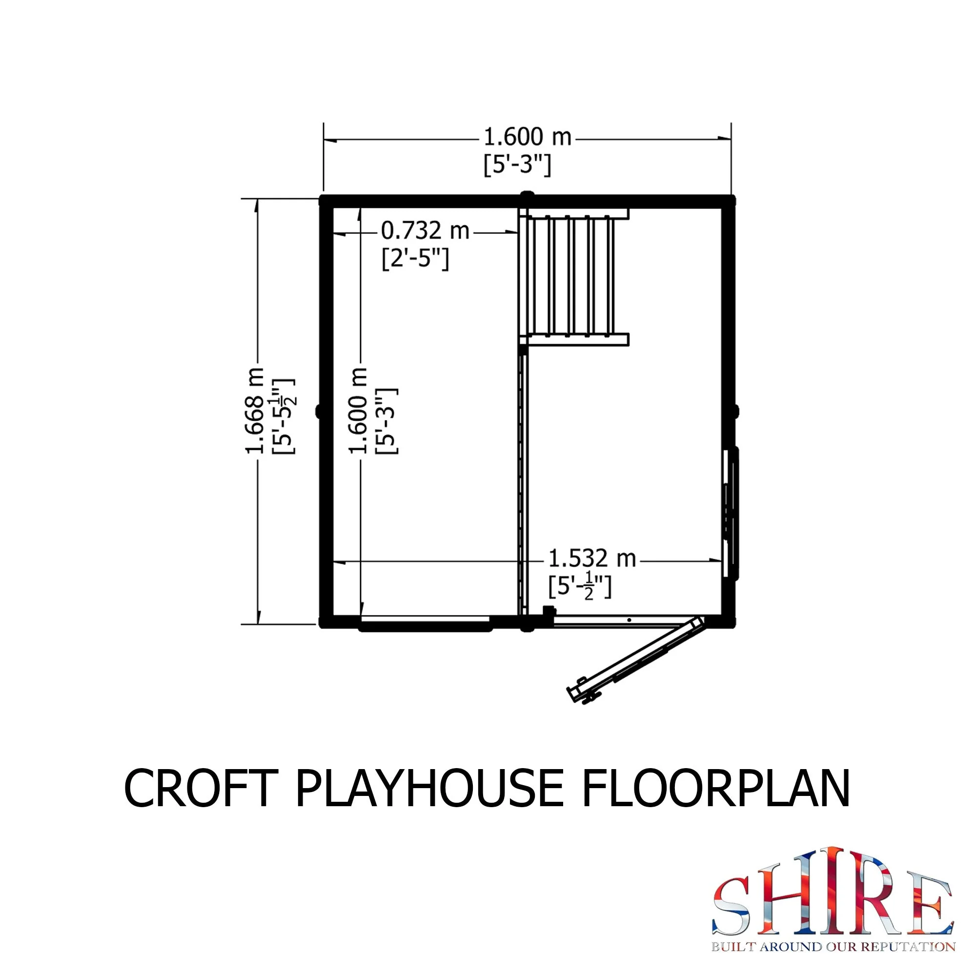 Croft 5' 2" x 5' 2" Apex Children's Playhouse - Premium Dip Treated Shiplap - Image 3