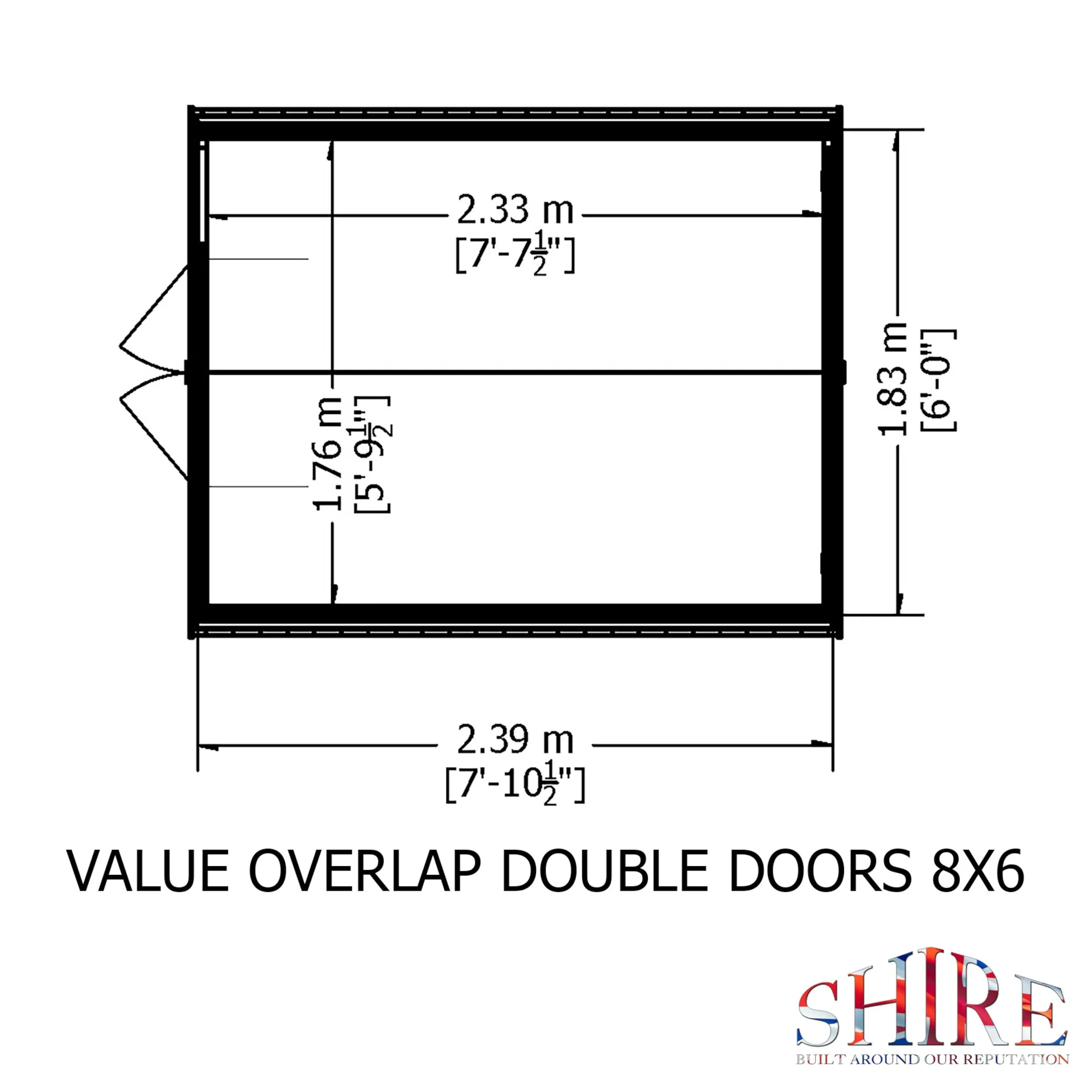 Cromer 5' 9" x 7' 10" Apex Shed - Premium 6mm Cladding Overlap - Image 3
