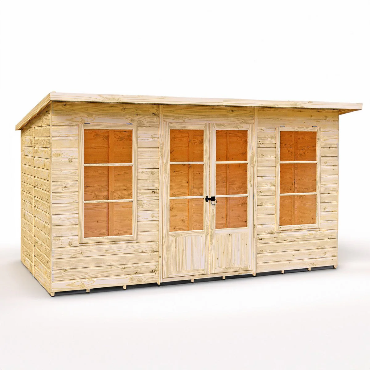 Shire Dahlia 5' 9" x 11' 9" Pent Summerhouse - Premium Dip Treated Overlap - Image 2