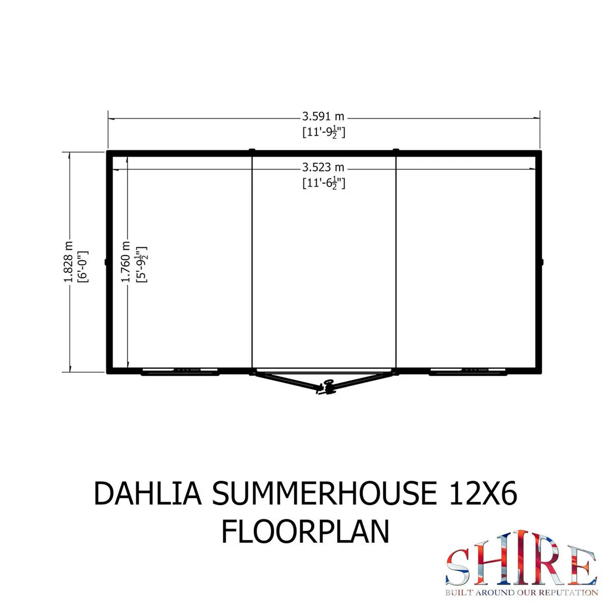 Shire Dahlia 5' 9" x 11' 9" Pent Summerhouse - Premium Dip Treated Overlap - Image 8