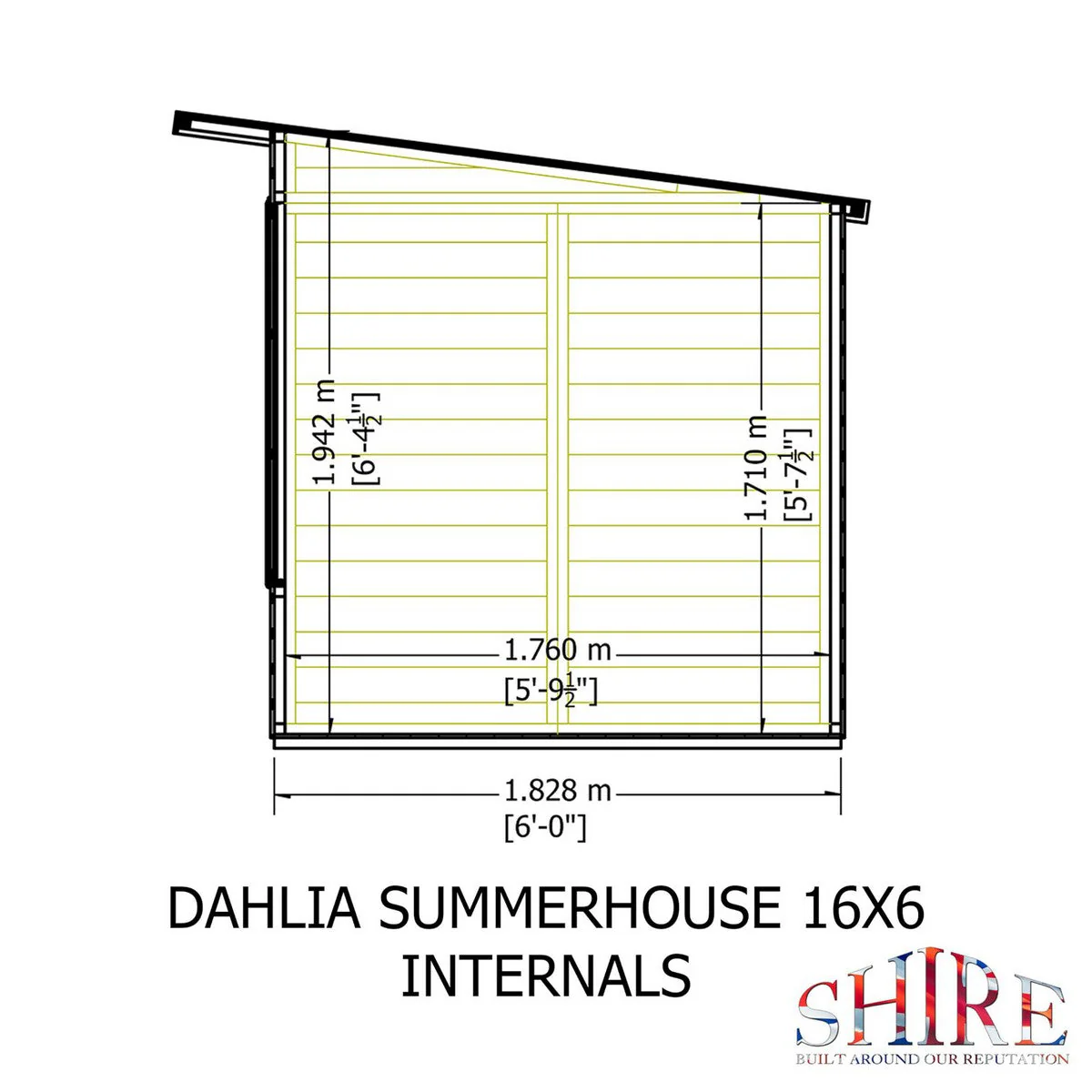 Shire Dahlia 5' 9" x 15' 8" Pent Summerhouse - Premium Dip Treated Overlap - Image 11