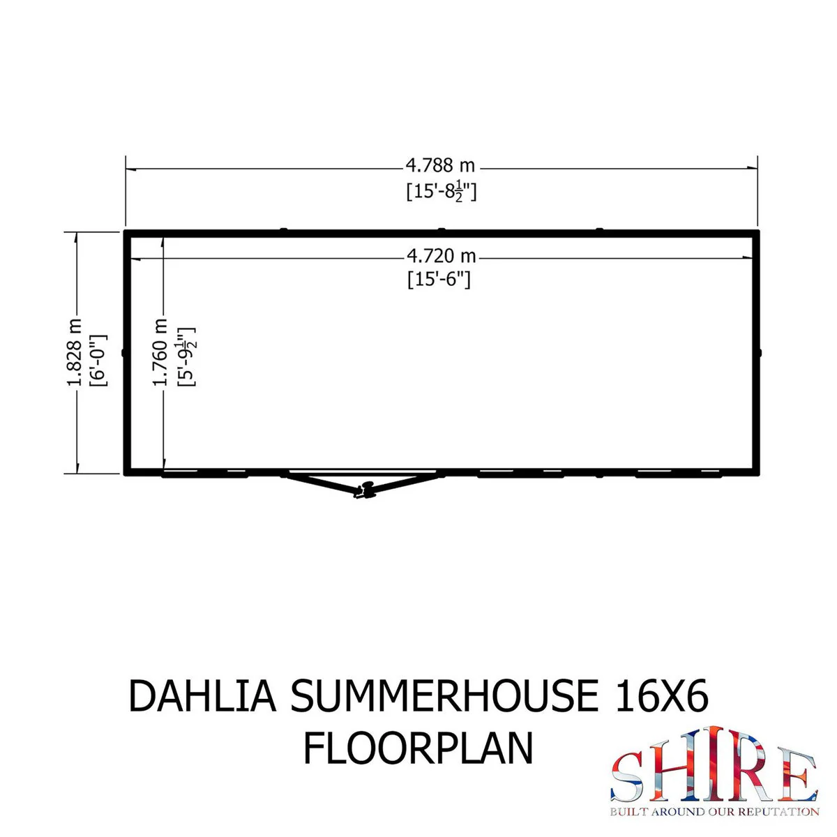 Shire Dahlia 5' 9" x 15' 8" Pent Summerhouse - Premium Dip Treated Overlap - Image 12