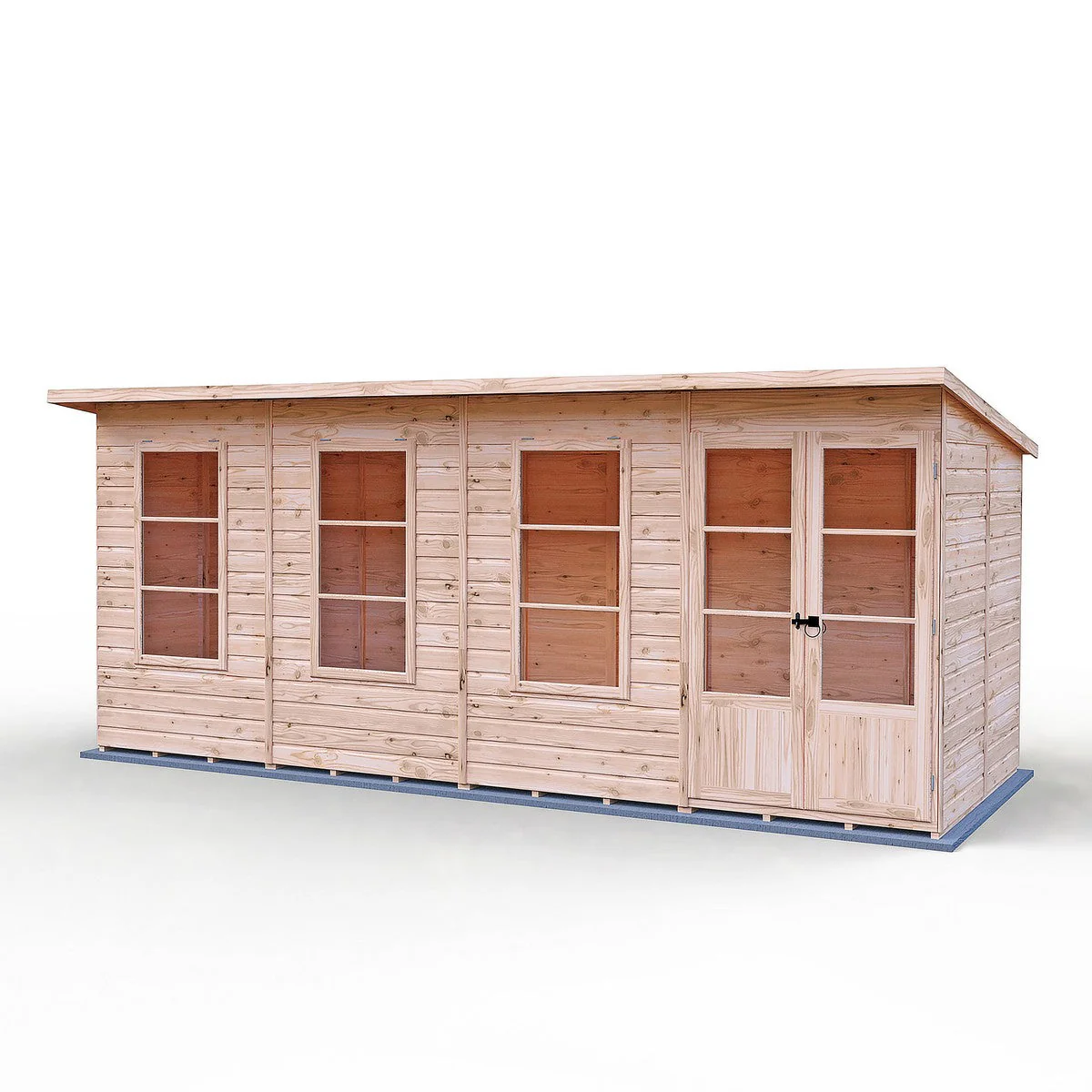 Shire Dahlia 5' 9" x 15' 8" Pent Summerhouse - Premium Dip Treated Overlap - Image 6