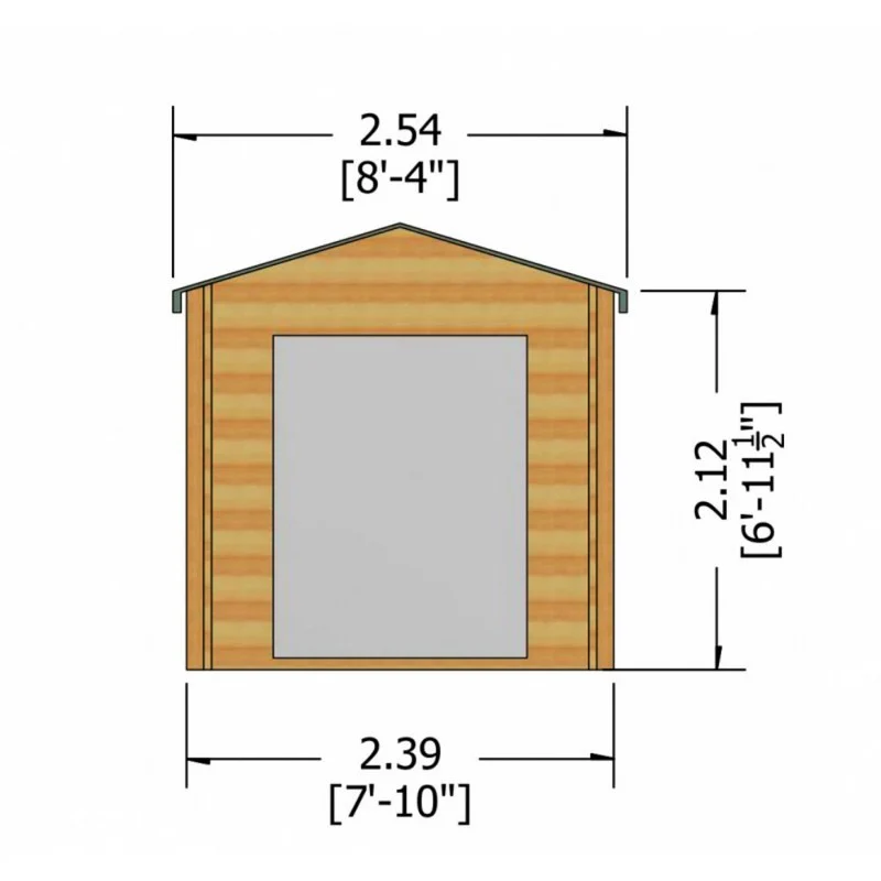 Shire Dalby 7' 10" x 9' 9" Apex Log Cabin - Premium 34mm Cladding Tongue & Groove - Image 7
