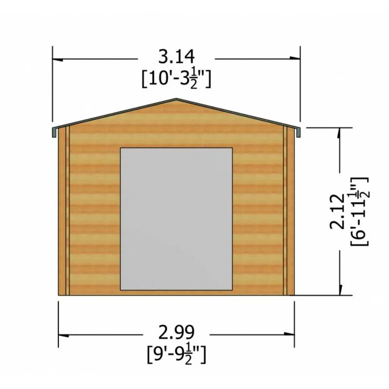 Shire Dalby 9' 9" x 11' 9" Apex Log Cabin - Premium 70mm Cladding Tongue & Groove - Image 7