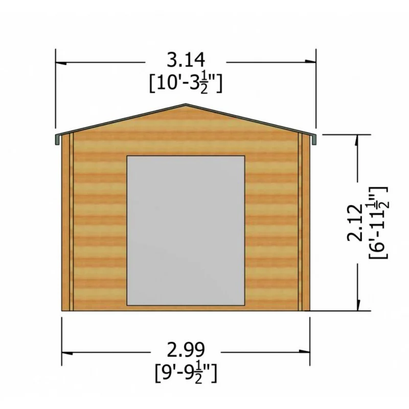 Shire Dalby 9' 9" x 9' 9" Apex Log Cabin - Premium 44mm Cladding Tongue & Groove - Image 7