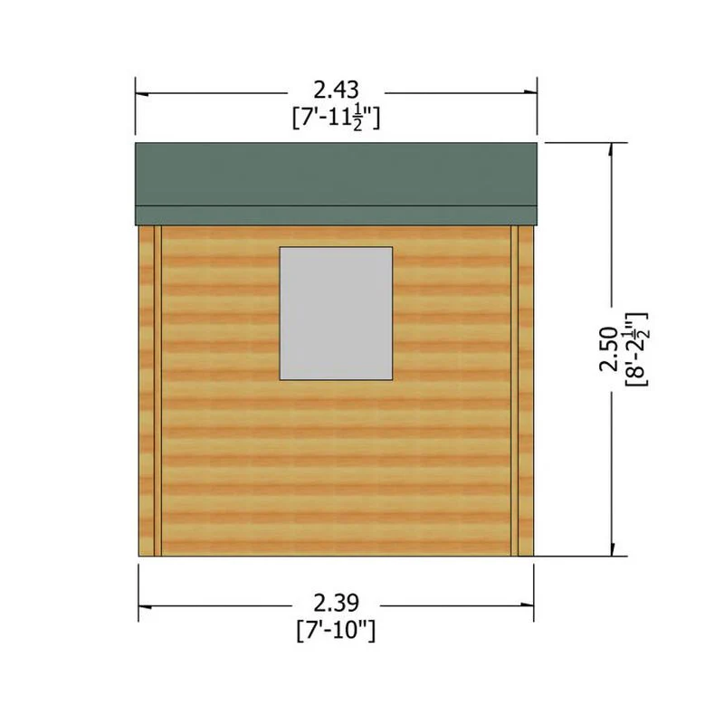 Danbury 7' x 7' 10" Apex Log Cabin - Premium 19mm Cladding Log Clad - Image 3
