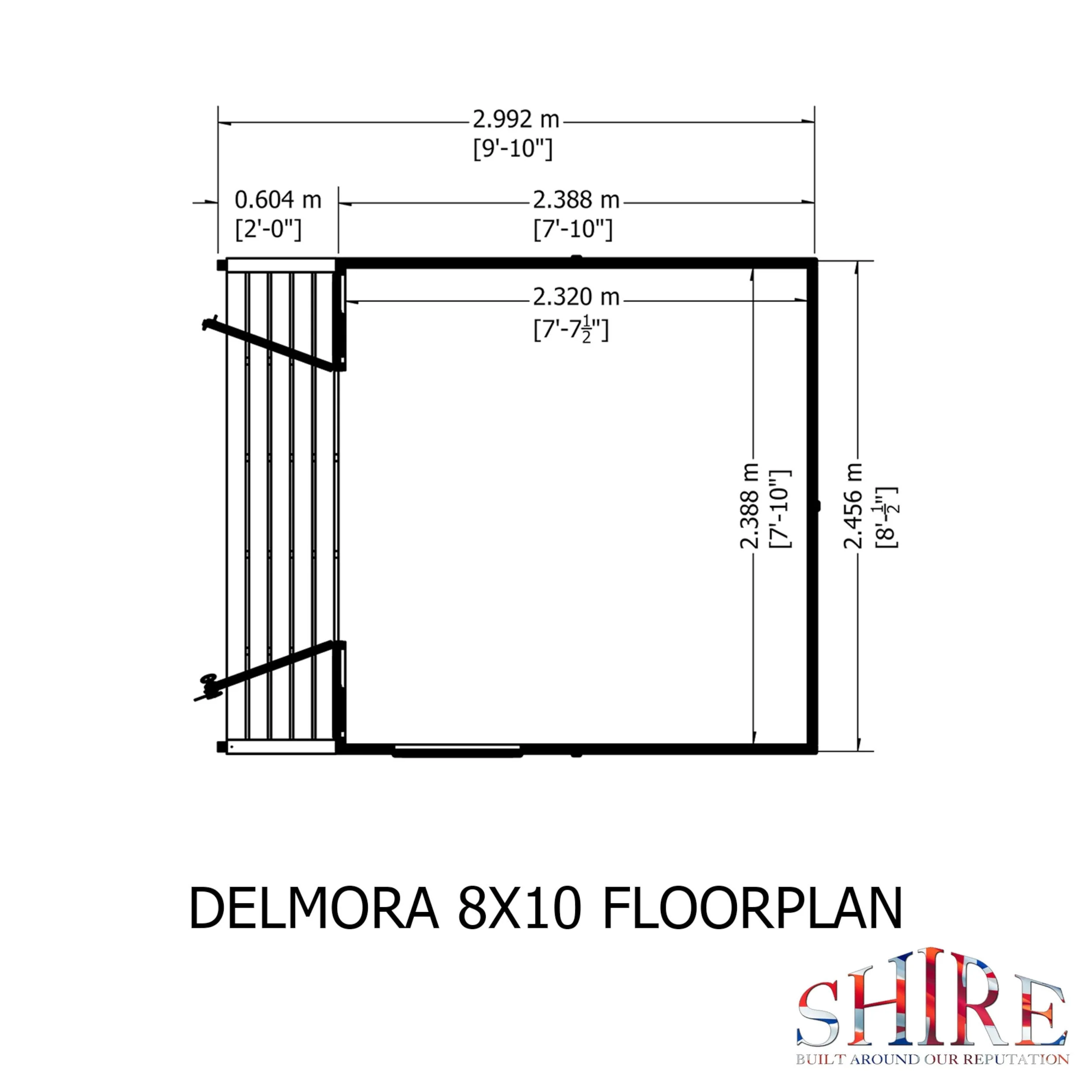 Shire Delmora 7' 7" x 8' Apex Summerhouse - Premium Dip Treated Shiplap - Image 3