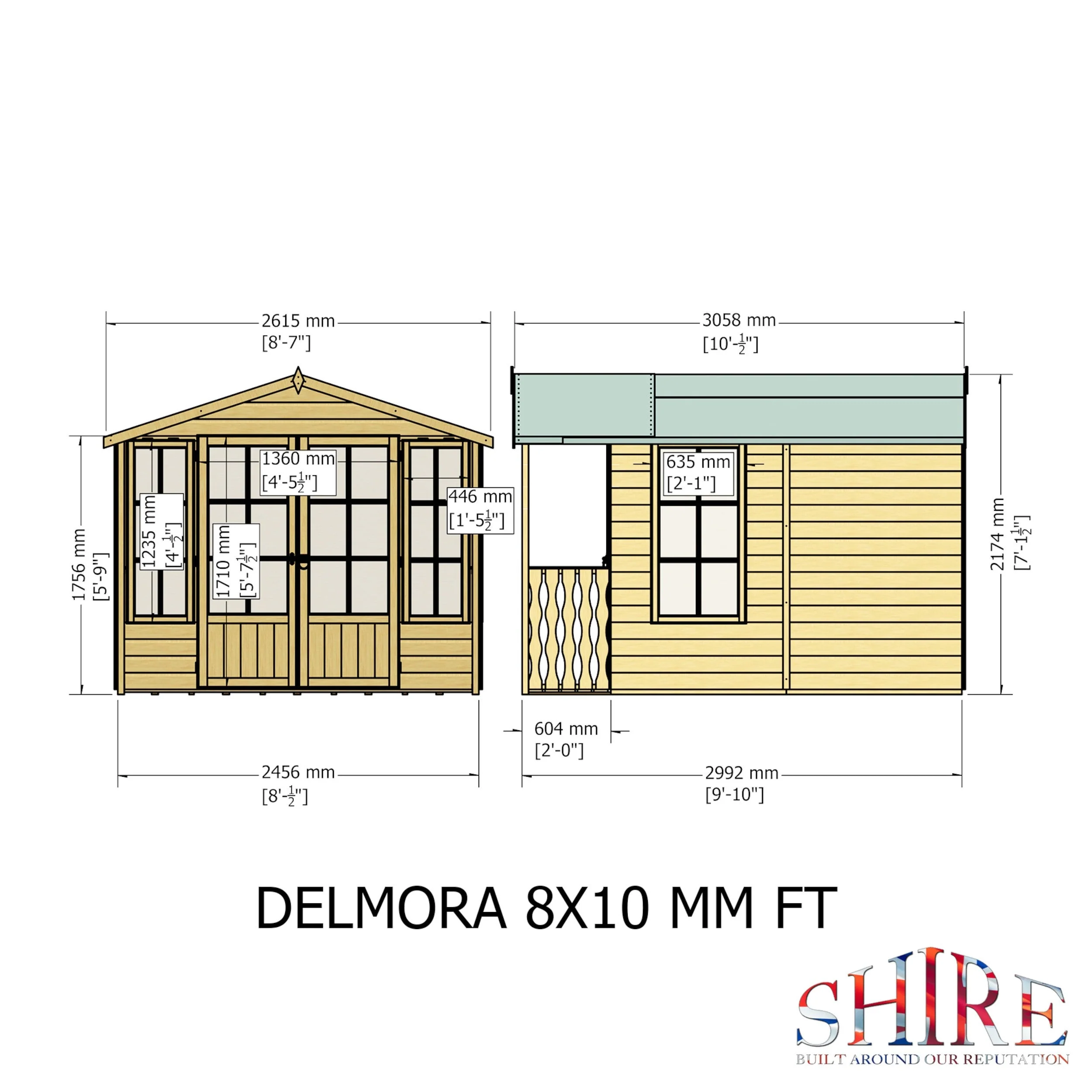 Shire Delmora 7' 7" x 8' Apex Summerhouse - Premium Dip Treated Shiplap - Image 4