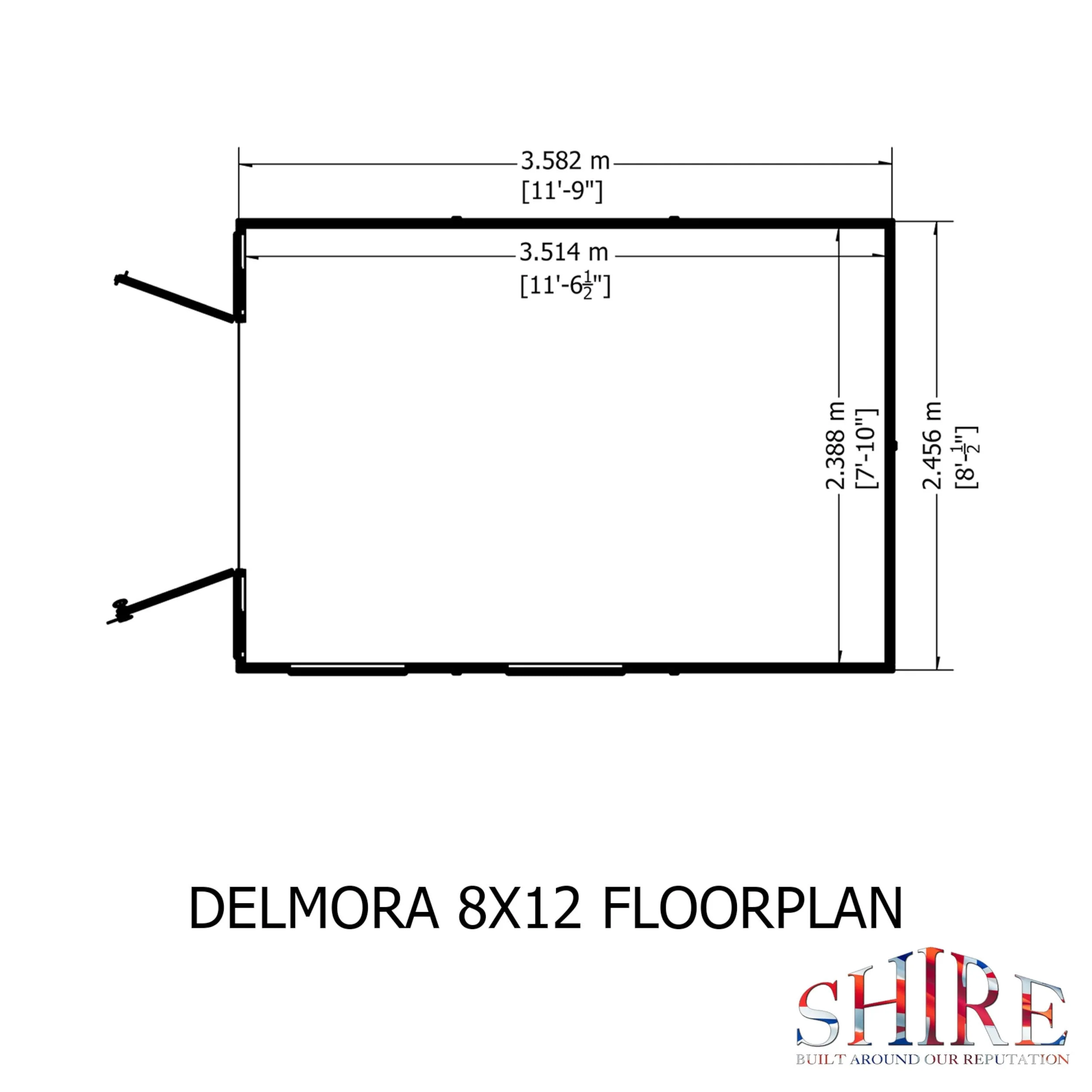 Shire Delmora 11' 6" x 8' Apex Summerhouse - Premium Dip Treated Shiplap - Image 3