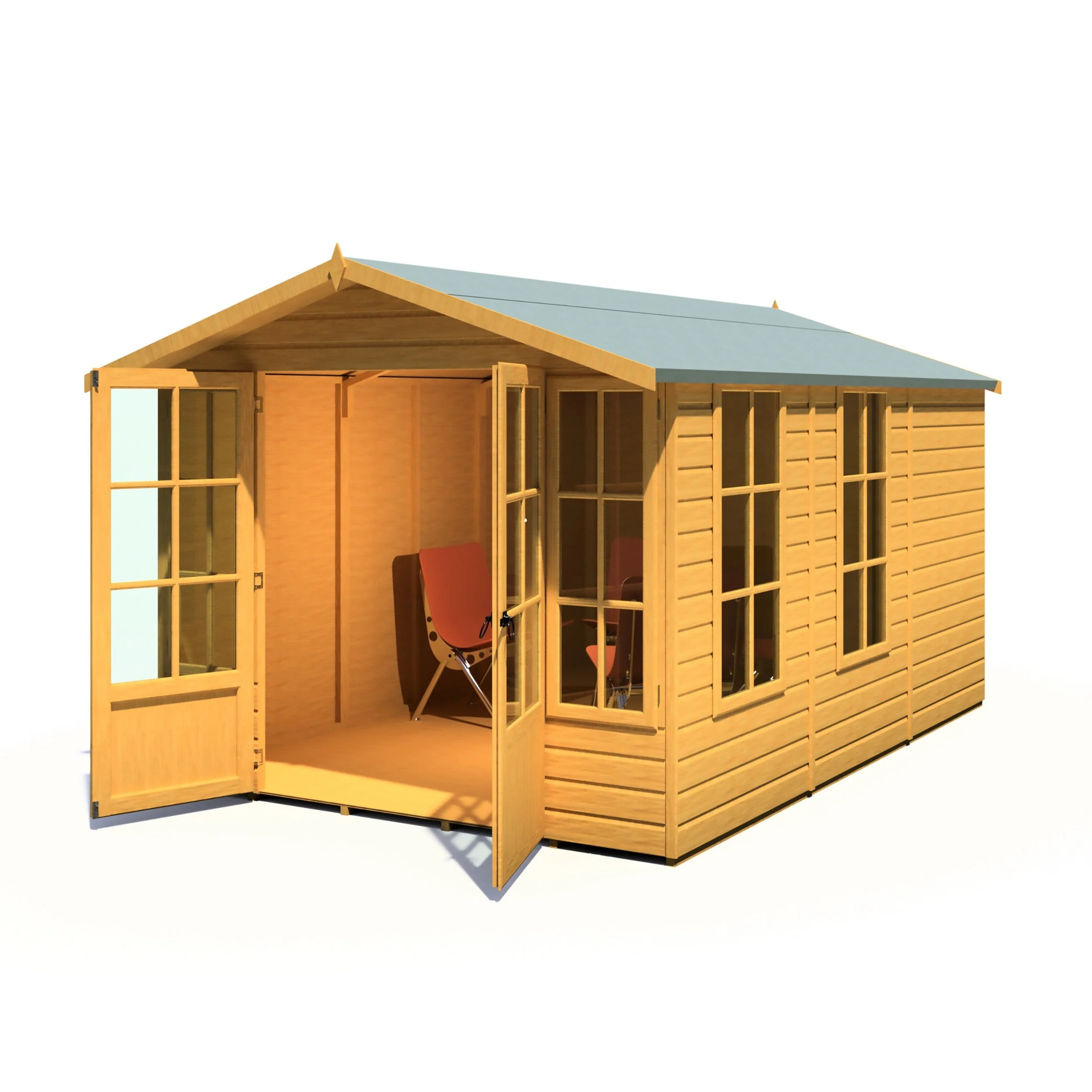 Shire Delmora 11' 6" x 8' Apex Summerhouse - Premium Dip Treated Shiplap - Image 7