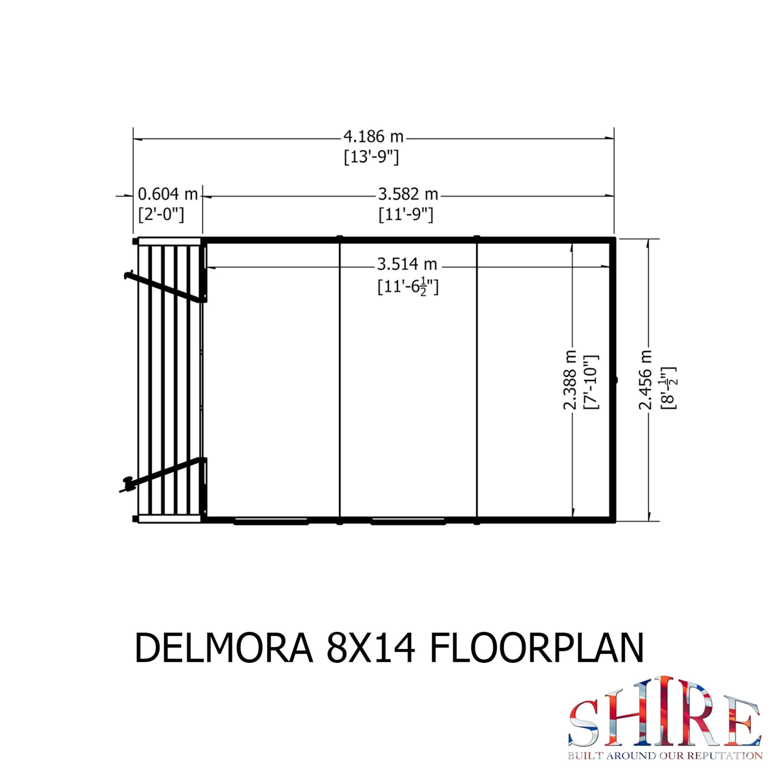 Shire Delmora 11' 6" x 8' Apex Summerhouse - Premium Dip Treated Shiplap - Image 3