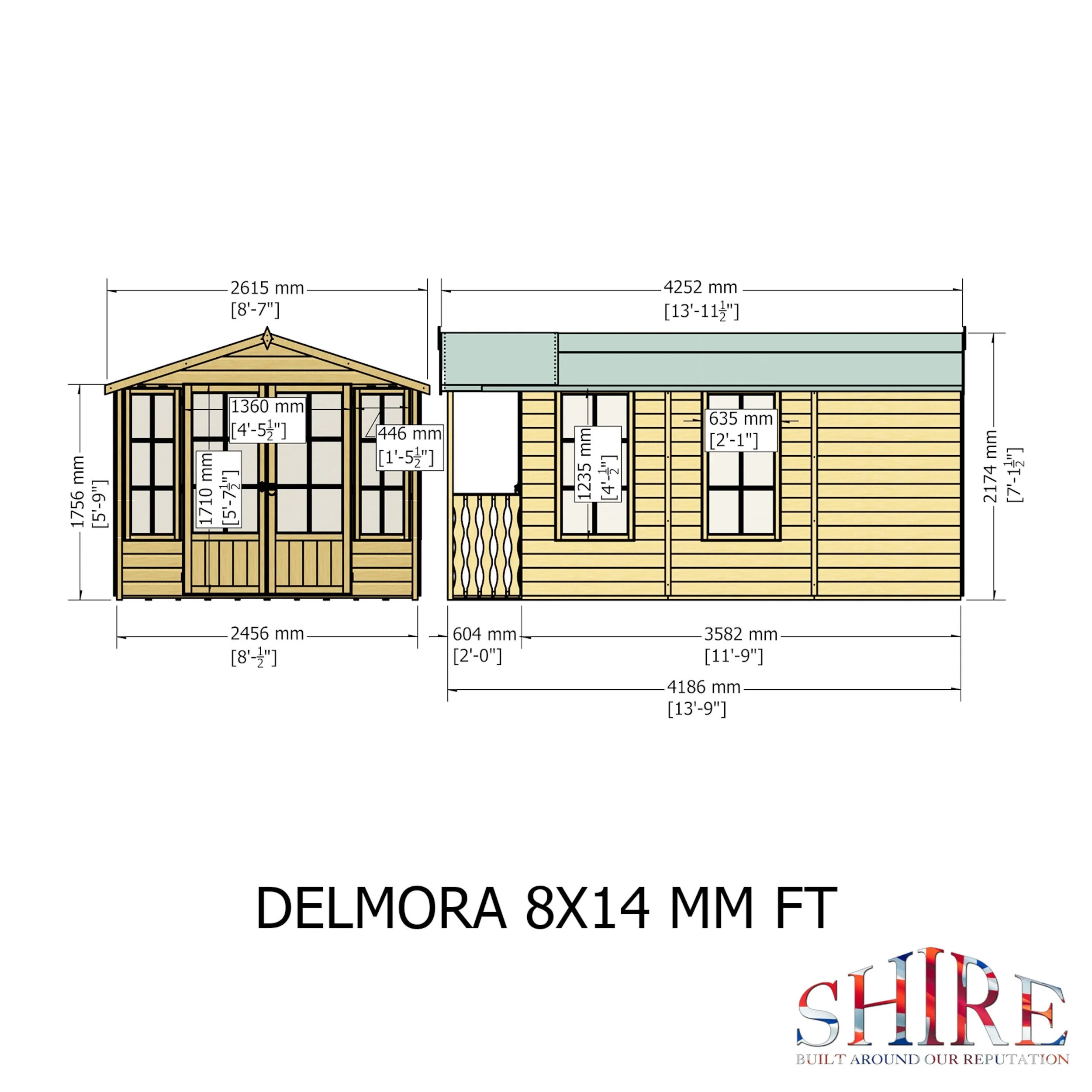 Shire Delmora 11' 6" x 8' Apex Summerhouse - Premium Dip Treated Shiplap - Image 4