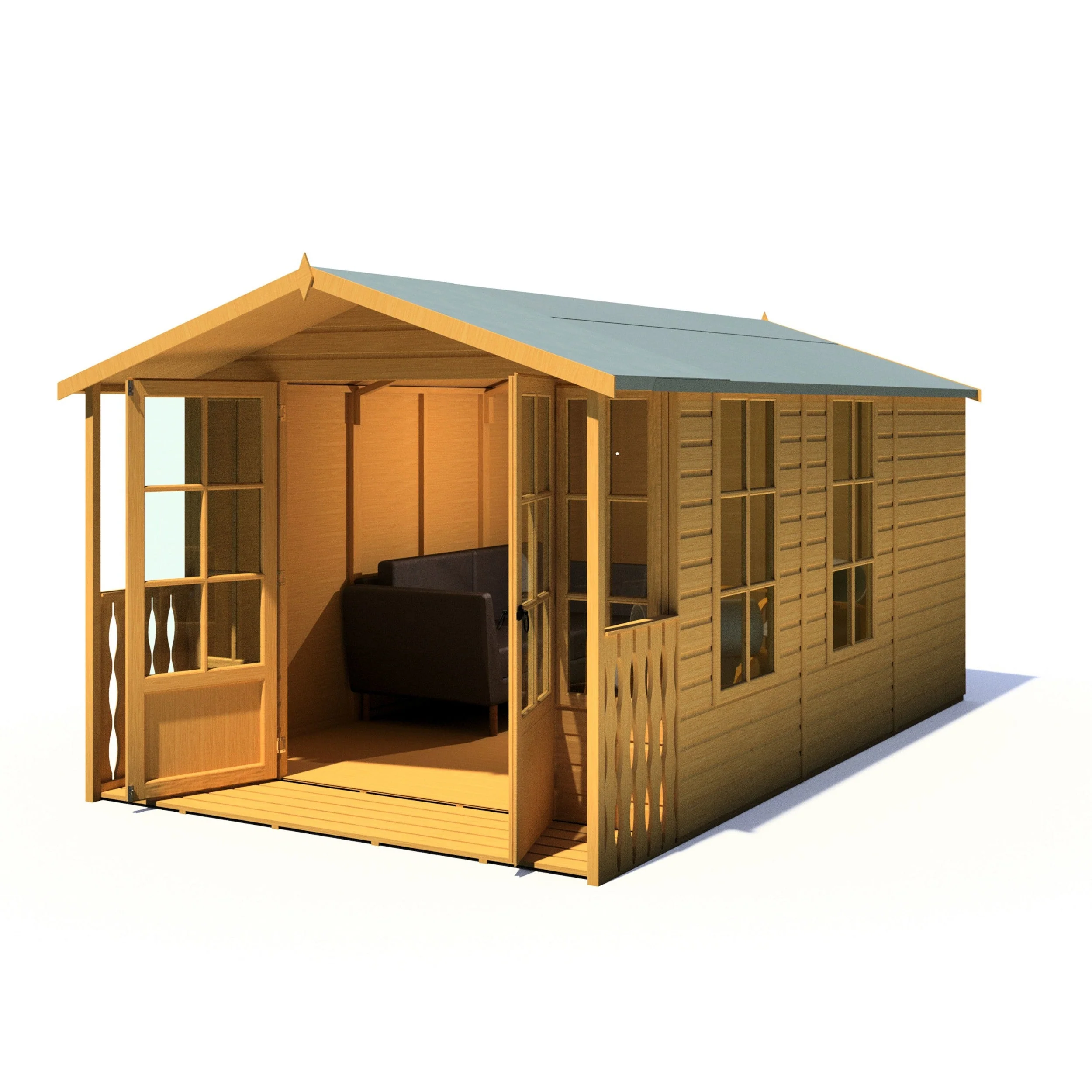 Shire Delmora 11' 6" x 8' Apex Summerhouse - Premium Dip Treated Shiplap - Image 6