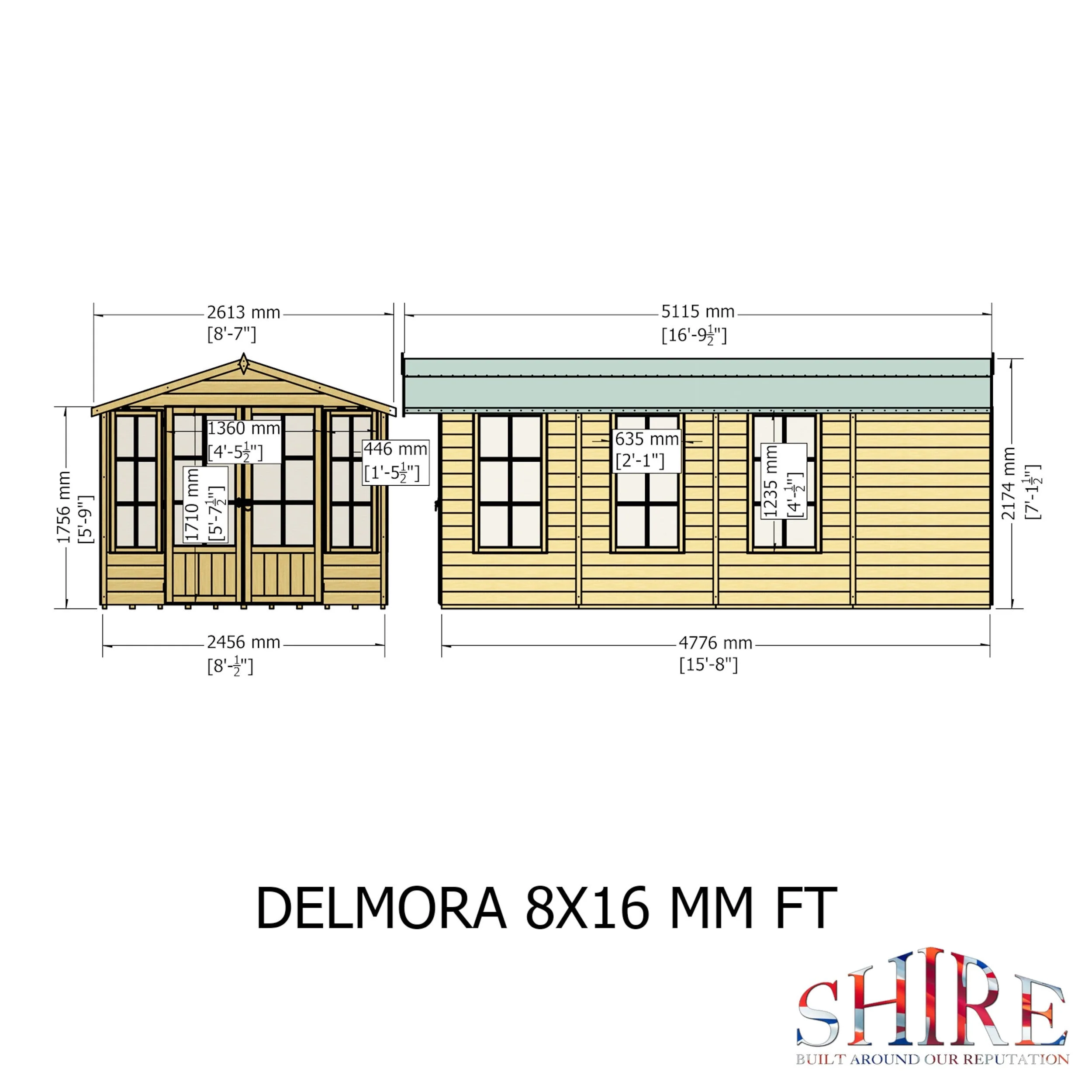 Shire Delmora 15' 5" x 8' Apex Summerhouse - Premium Dip Treated Shiplap - Image 4