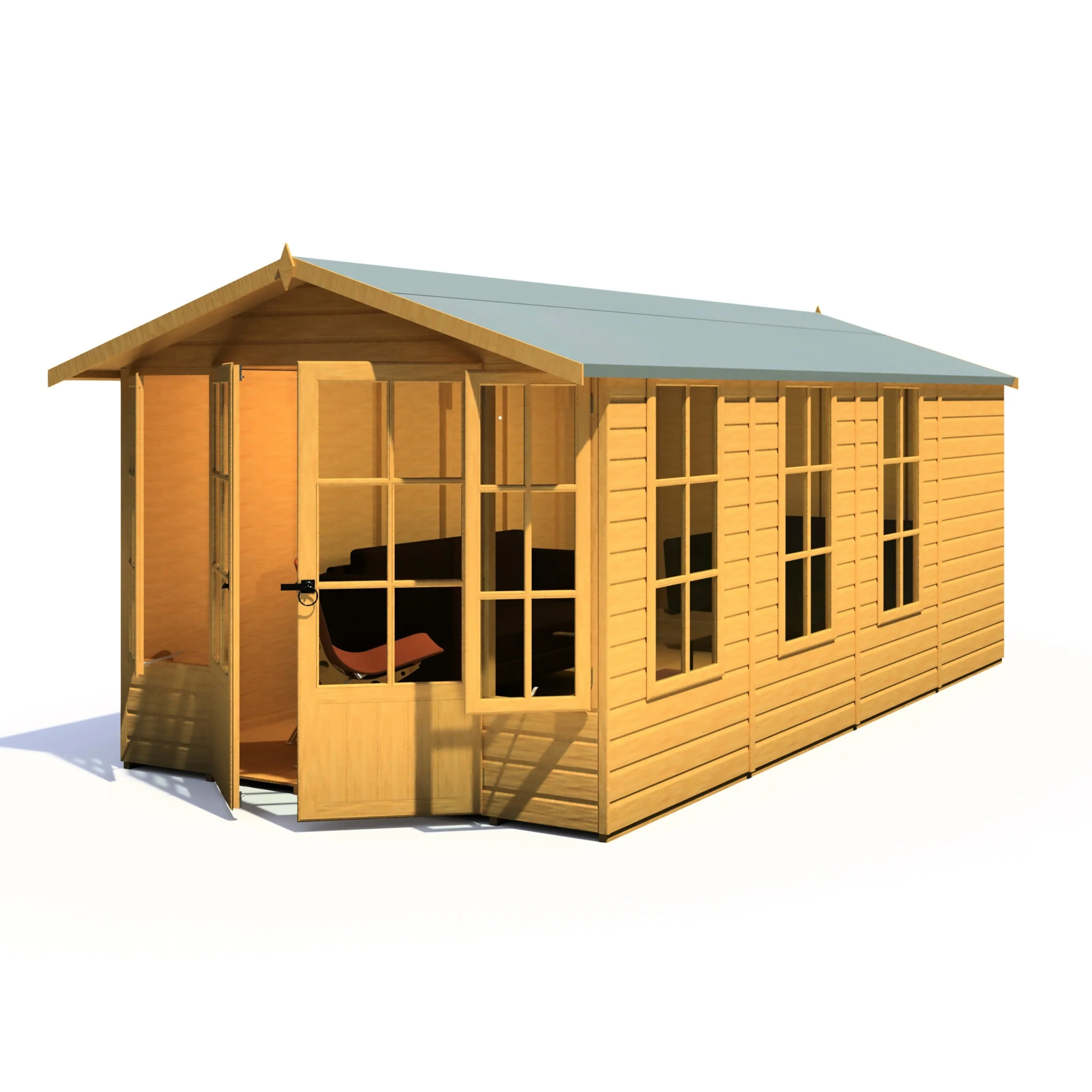 Shire Delmora 15' 5" x 8' Apex Summerhouse - Premium Dip Treated Shiplap - Image 9