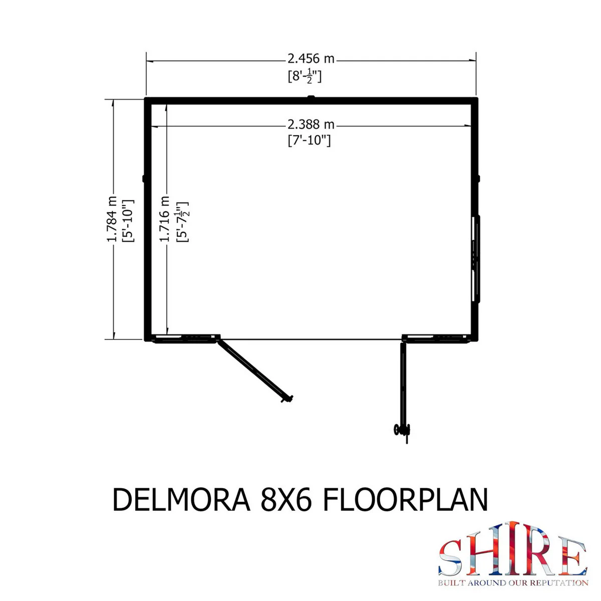 Shire Delmora 5' 7" x 8' Apex Summerhouse - Premium Dip Treated Shiplap - Image 3