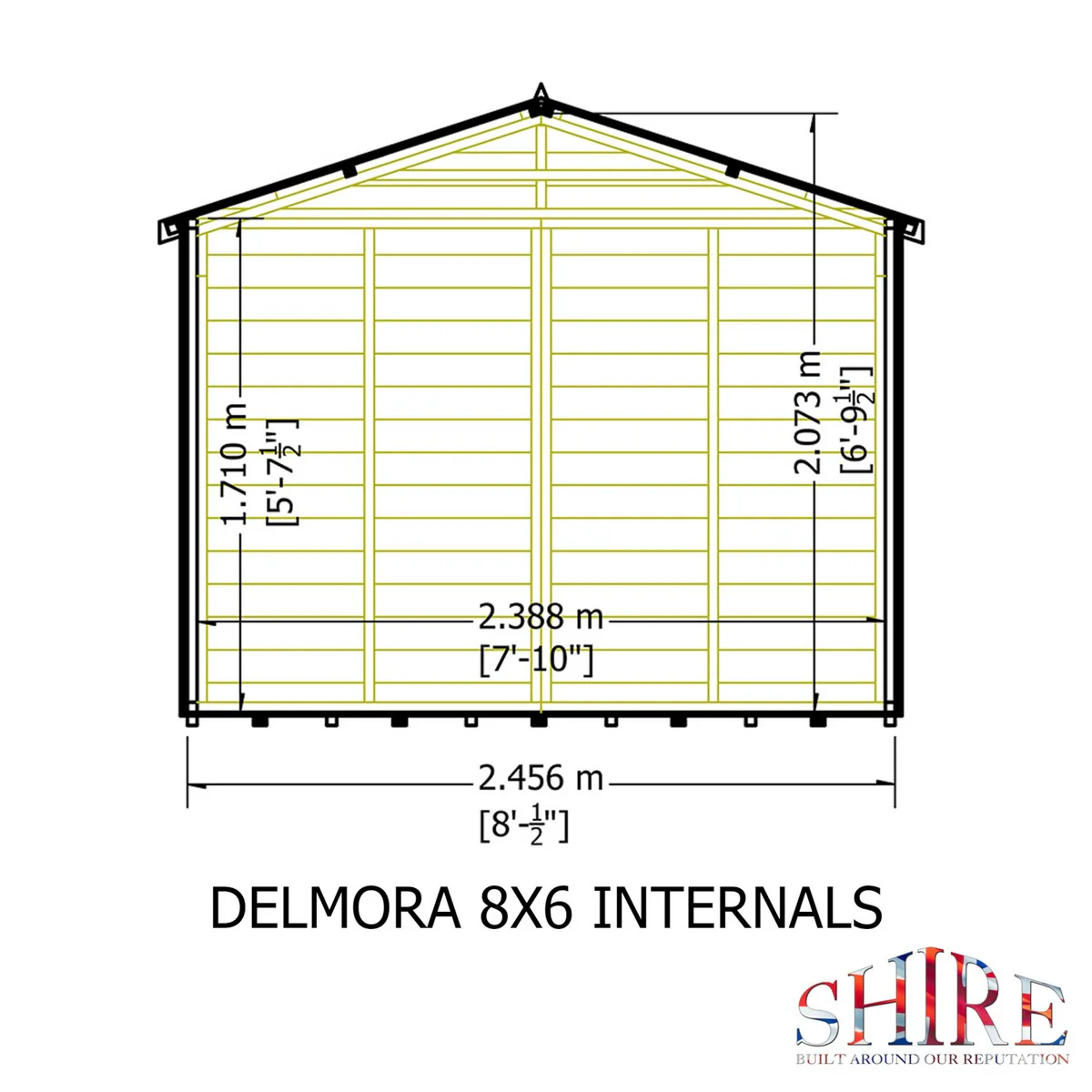 Shire Delmora 5' 7" x 8' Apex Summerhouse - Premium Dip Treated Shiplap - Image 5