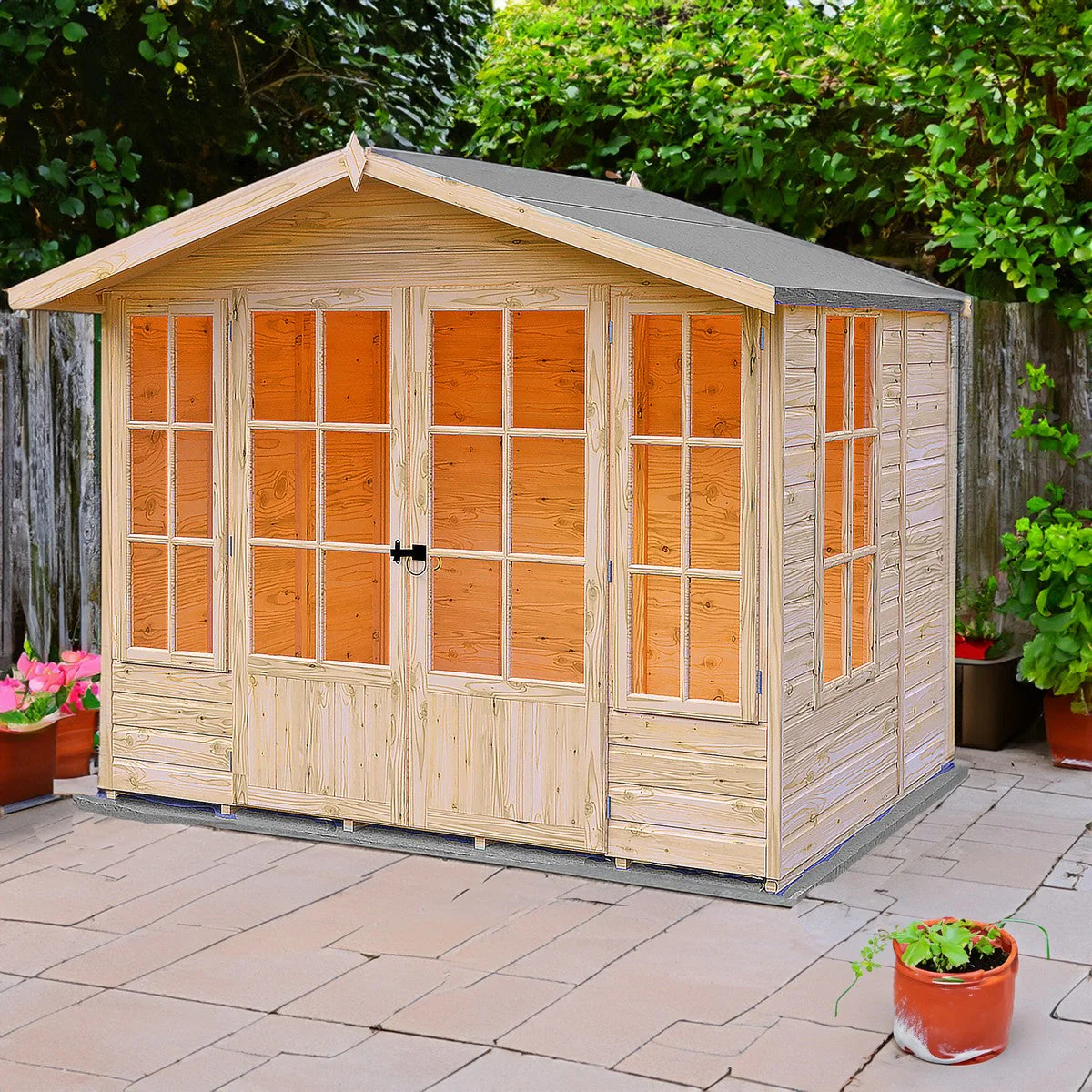 Shire Delmora 5' 7" x 8' Apex Summerhouse - Premium Dip Treated Shiplap - Image 8