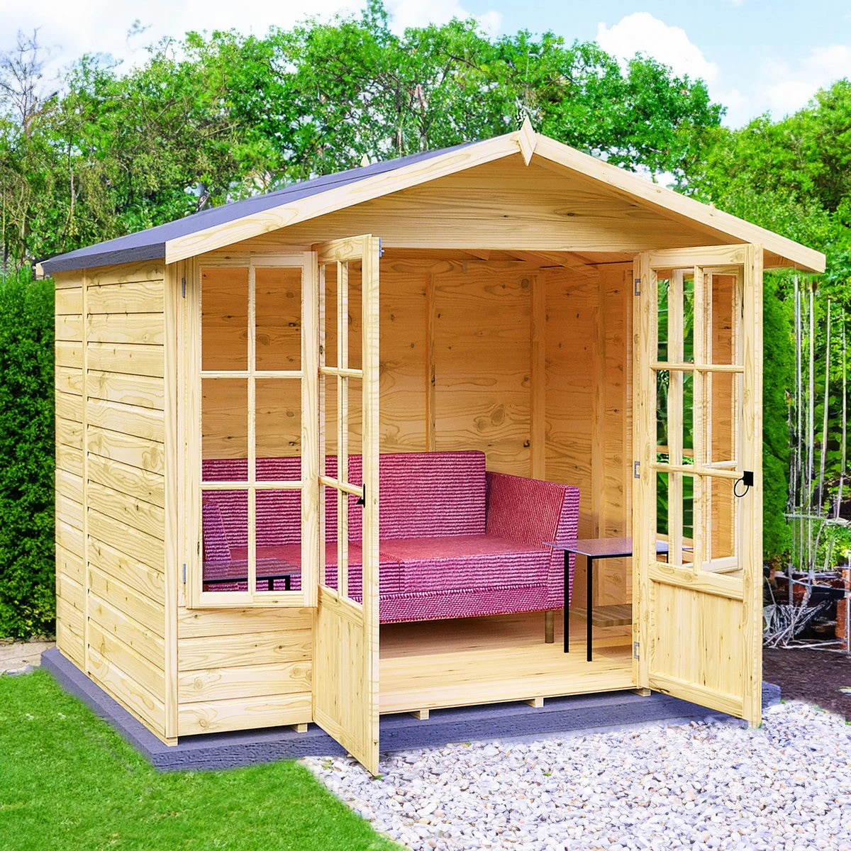 Shire Delmora 5' 7" x 8' Apex Summerhouse - Premium Dip Treated Shiplap - Image 9