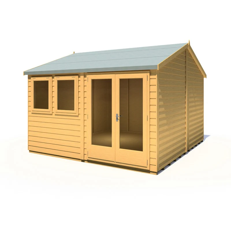 Shire Drayton 12' 11" x 12' 5" Reverse Apex Garden Studio - Premium Dip Treated Tongue & Groove - Image 2