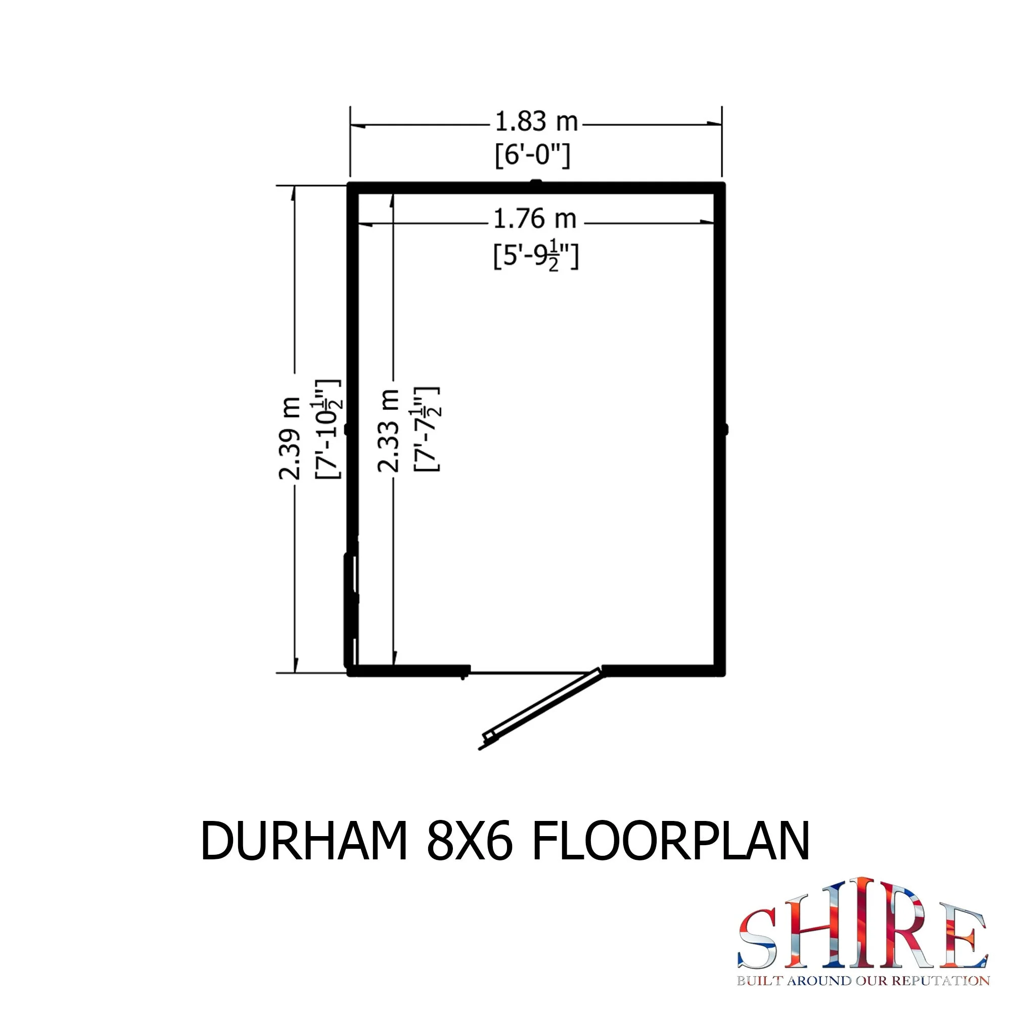 Durham 5' 9" x 7' 10" Apex Shed - Premium Dip Treated Shiplap - Image 3