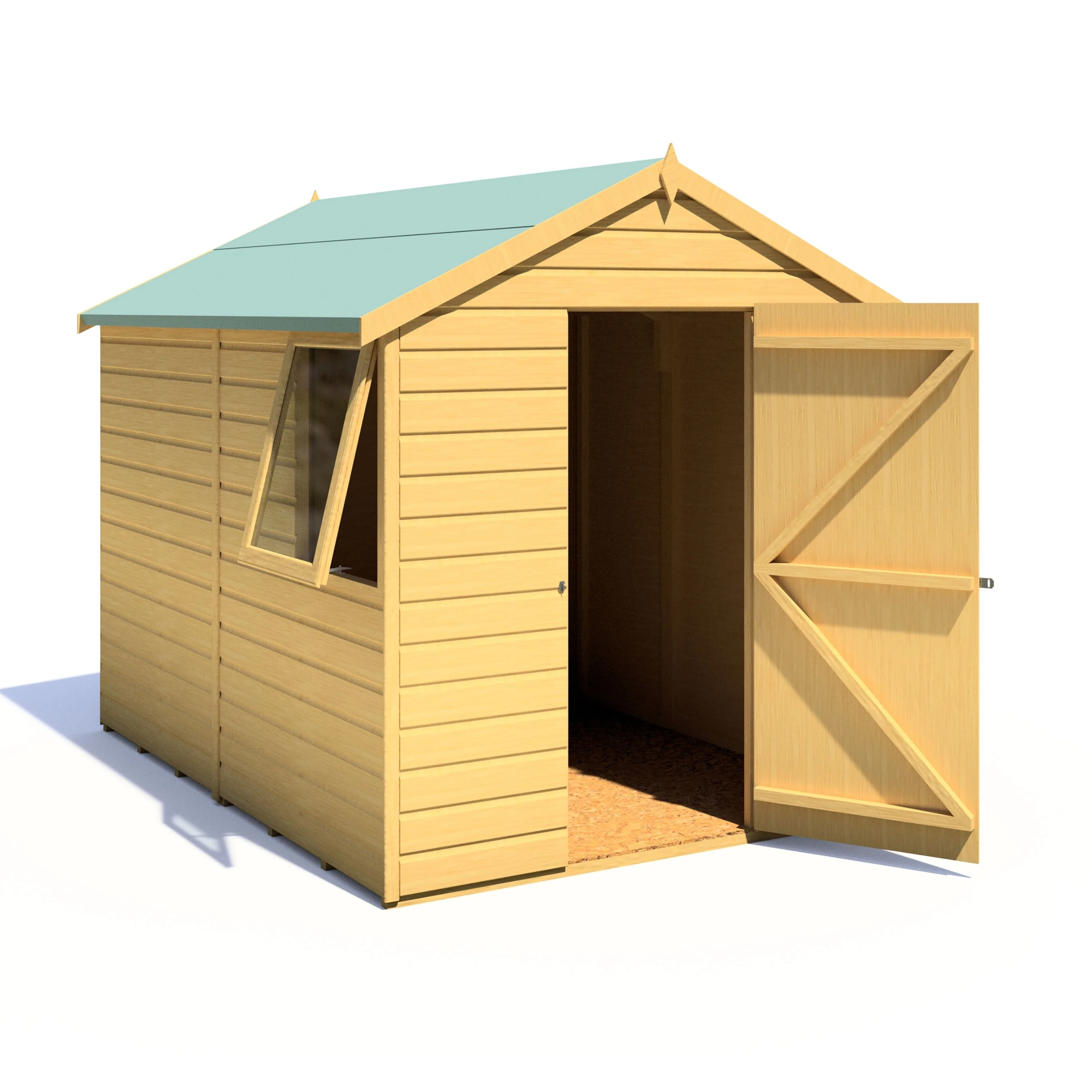 Durham 5' 9" x 7' 10" Apex Shed - Premium Dip Treated Shiplap - Image 8
