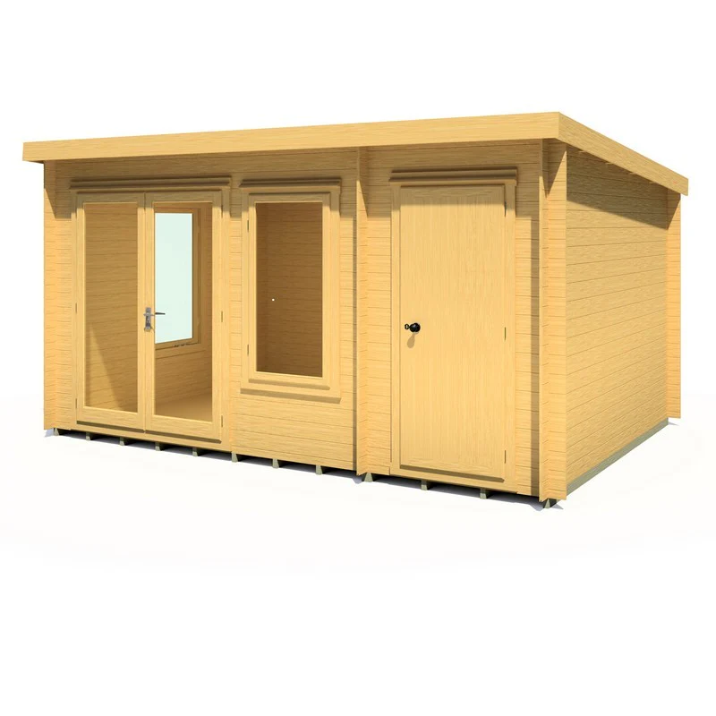 Shire Elm 10' 4" x 13' 11" Pent Log Cabin - Premium 19mm Cladding Log Clad - Image 6