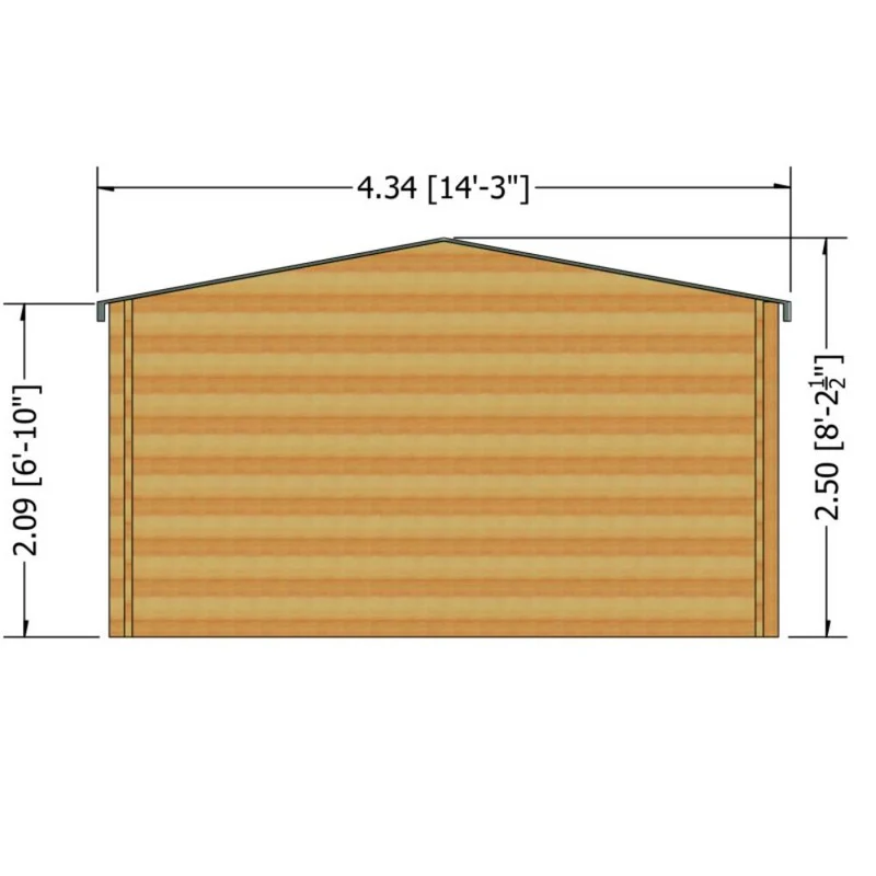 Shire Elveden 13' 8" x 25' 10" Reverse Apex Log Cabin - Premium 44mm Cladding Tongue & Groove - Image 8