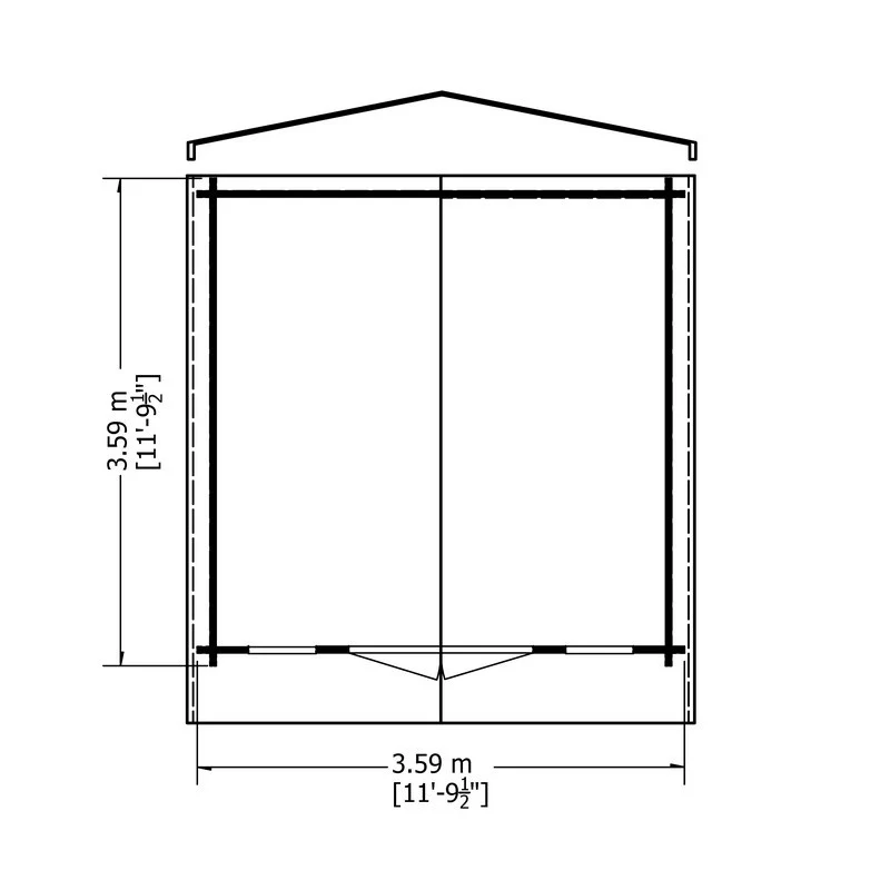 Epping 10' 11" x 11' 9" Apex Log Cabin - Premium 28mm Cladding Tongue & Groove - Image 7