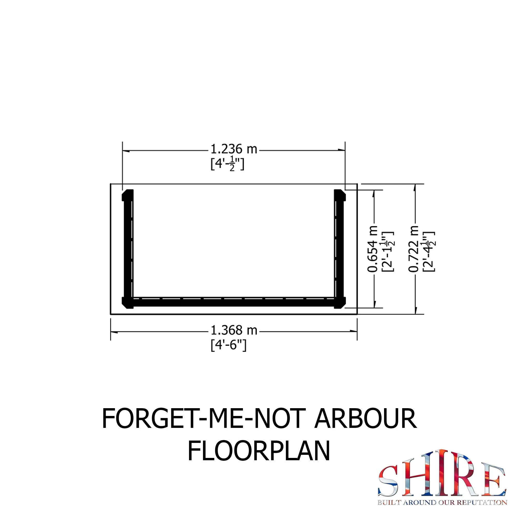 Shire Forget Me Not Arbour 4' x 2' - Image 3
