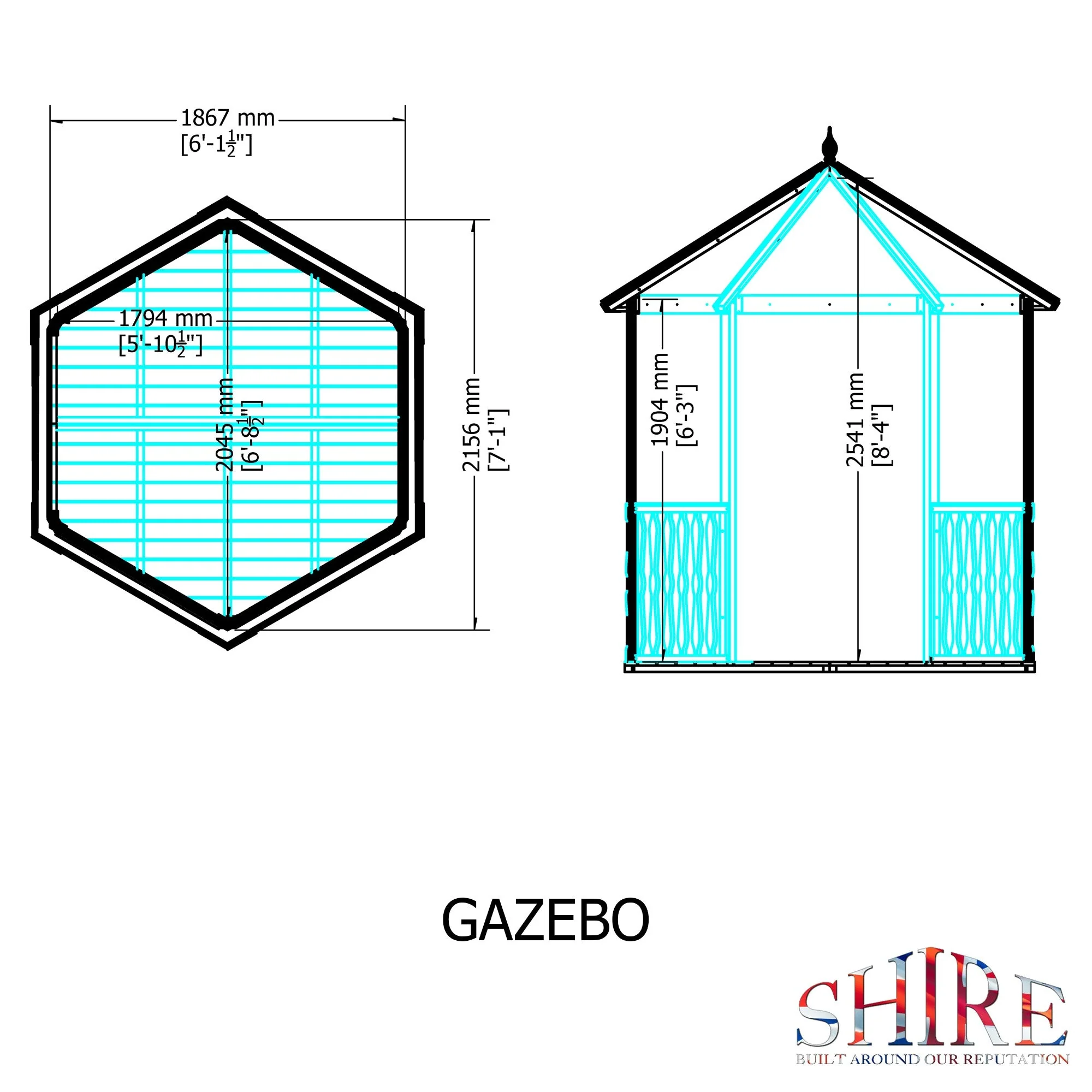 Shire Gazebo Garden Arbour (7' x 6') - Image 3