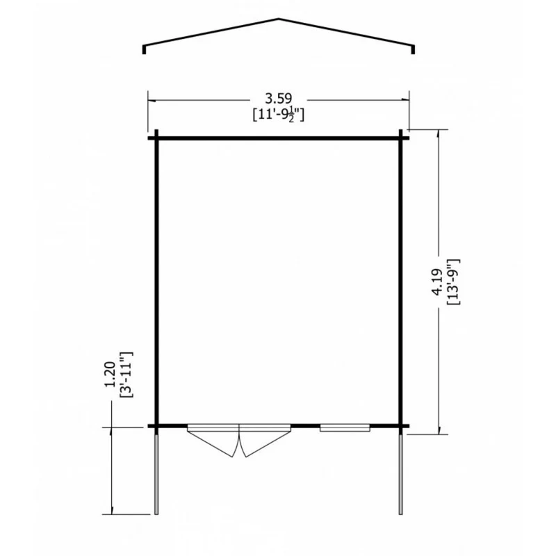Shire Glenmore 11' 9" x 13' 8" Apex Log Cabin - Premium 28mm Cladding Tongue & Groove - Image 7