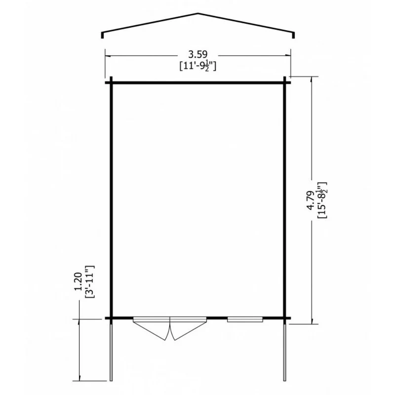 Shire Glenmore 11' 9" x 15' 8" Apex Log Cabin - Premium 44mm Cladding Tongue & Groove - Image 7