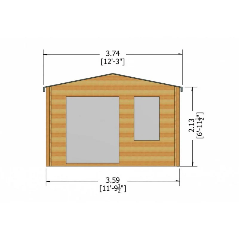 Shire Glenmore 11' 9" x 15' 8" Apex Log Cabin - Premium 44mm Cladding Tongue & Groove - Image 8