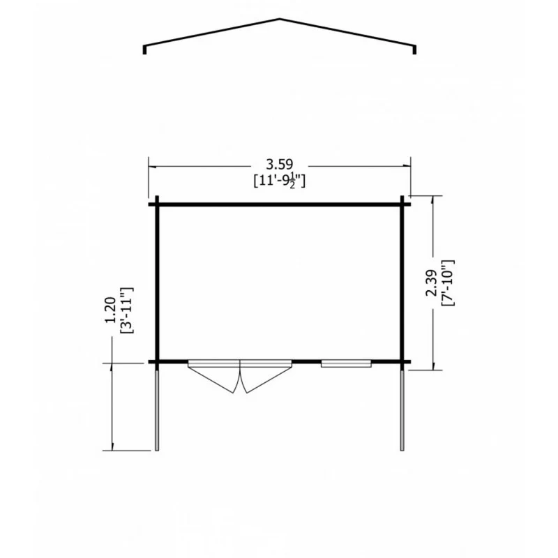 Shire Glenmore 11' 9" x 7' 10" Apex Log Cabin - Premium 28mm Cladding Tongue & Groove - Image 7