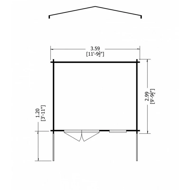 Shire Glenmore 11' 9" x 9' 9" Apex Log Cabin - Premium 28mm Cladding Tongue & Groove - Image 7
