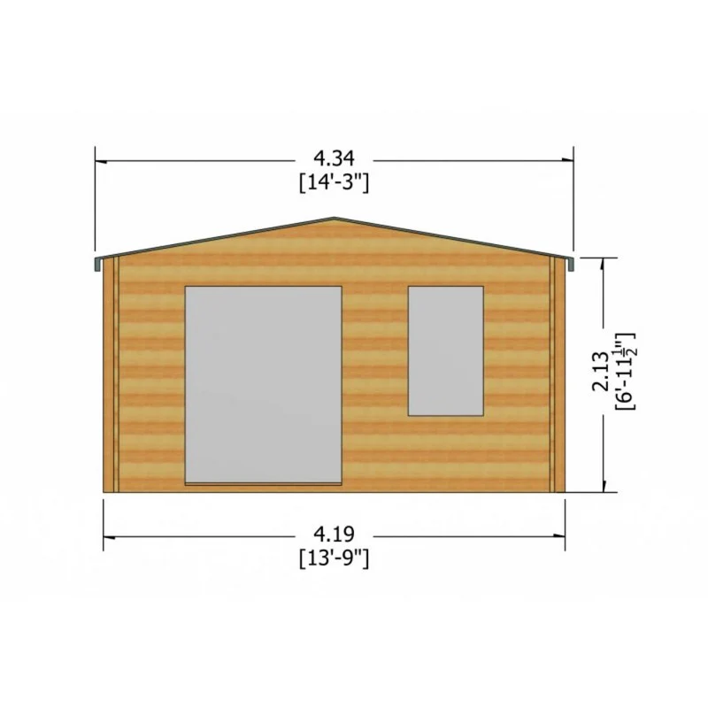 Shire Glenmore 13' 8" x 11' 9" Apex Log Cabin - Premium 28mm Cladding Tongue & Groove - Image 8