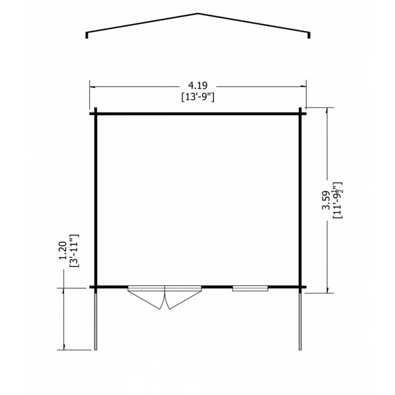 Shire Glenmore 13' 8" x 11' 9" Apex Log Cabin - Premium 44mm Cladding Tongue & Groove - Image 7