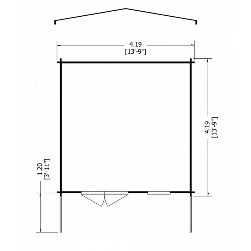 Shire Glenmore 13' 8" x 13' 8" Apex Log Cabin - Premium 34mm Cladding Tongue & Groove - Image 7